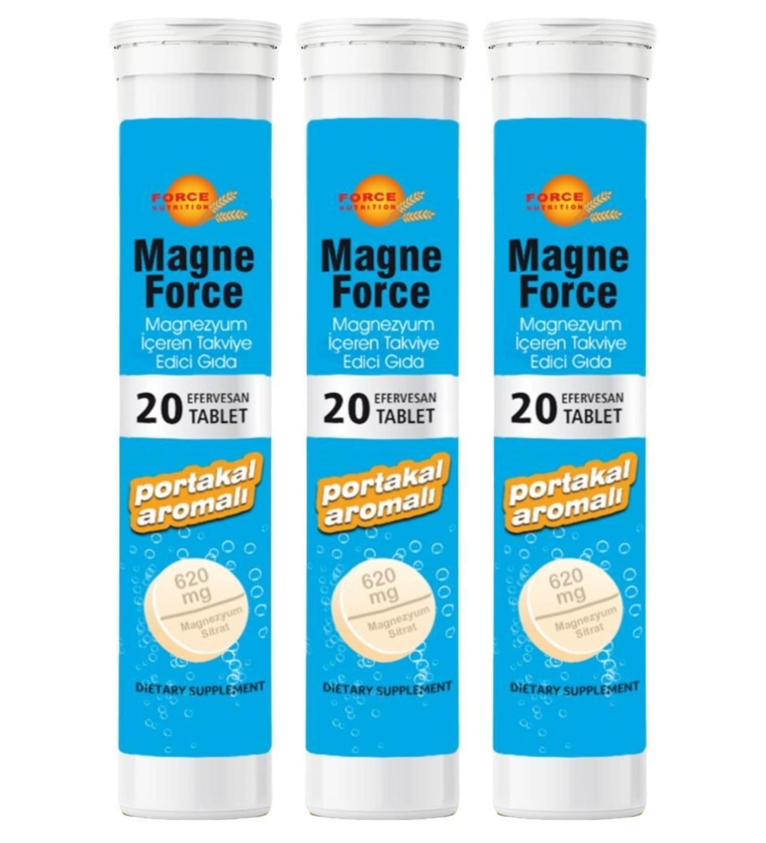 Force Nutrition Magne Force Magnesium Citrate 3x20 Effervescent Tablets Orange Flavored Magnesium Citrat