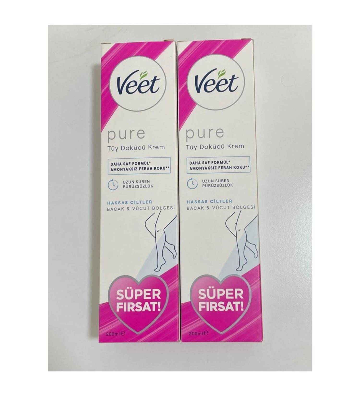 Veet Pure Hair Removal Cream Legs and Body Area 2x200ml