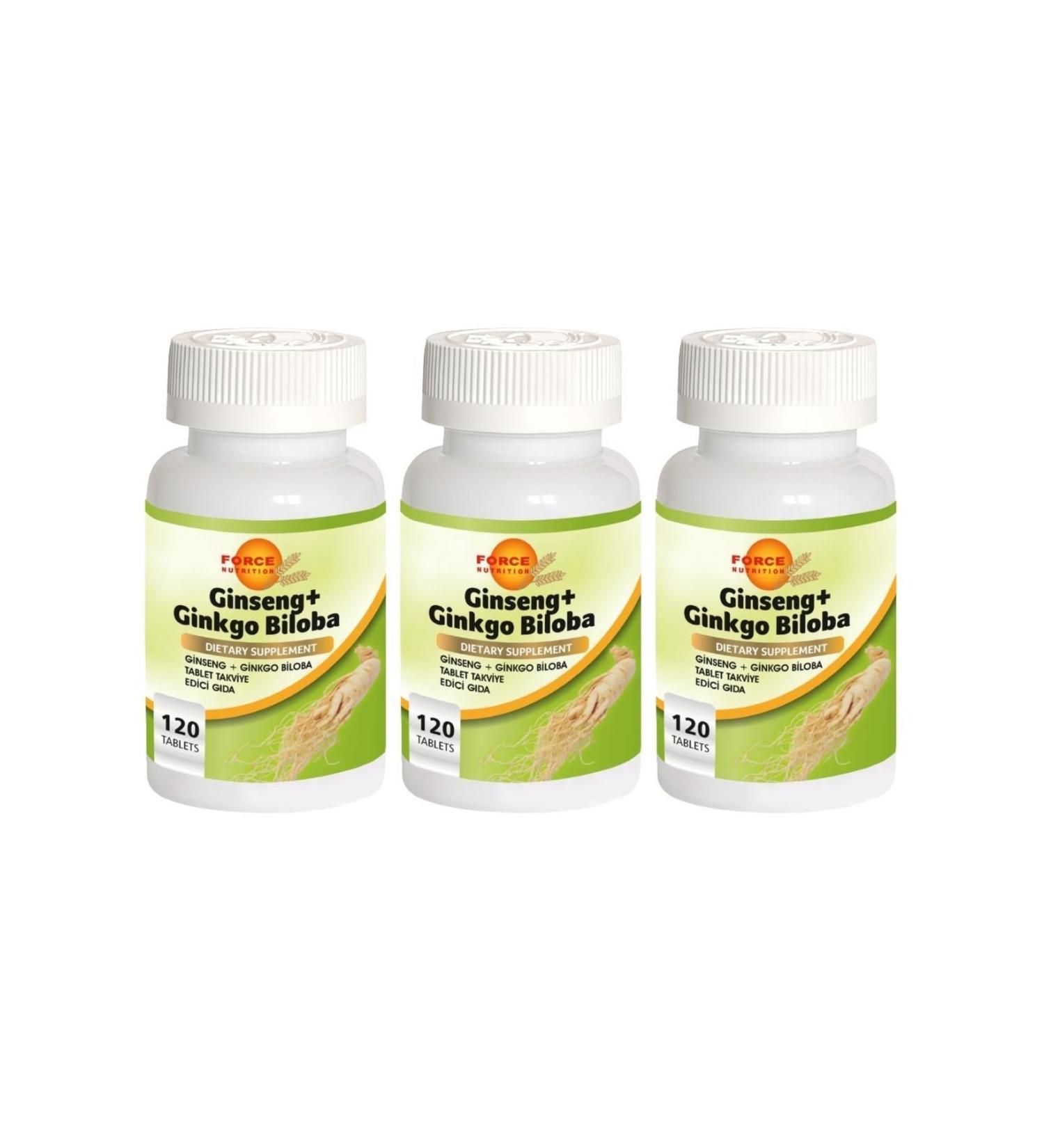 Force Nutrition Siberian Ginseng Ginkgo Biloba 3x120 Tablets