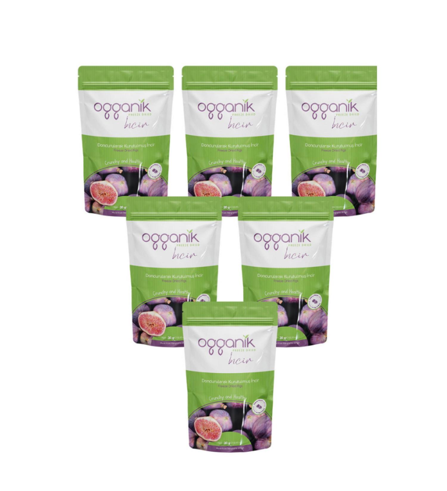 ogganik 6 Pack Freeze Dried Fig Chips - Freeze Dried Fig 6x30gr