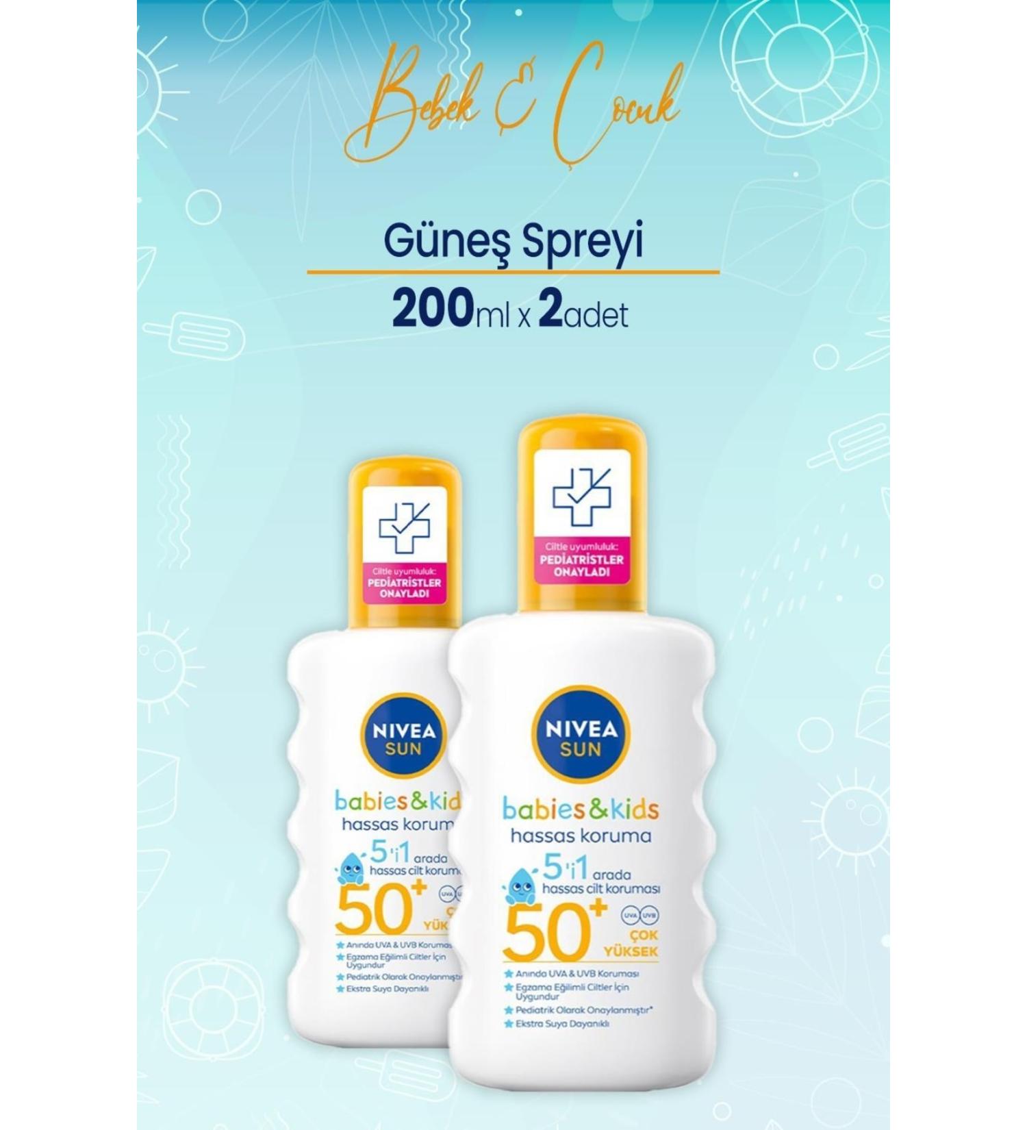 NIVEA Sun Kids Sensitive Sun Spray Gkf50+ 200 Ml X 2 Pcs