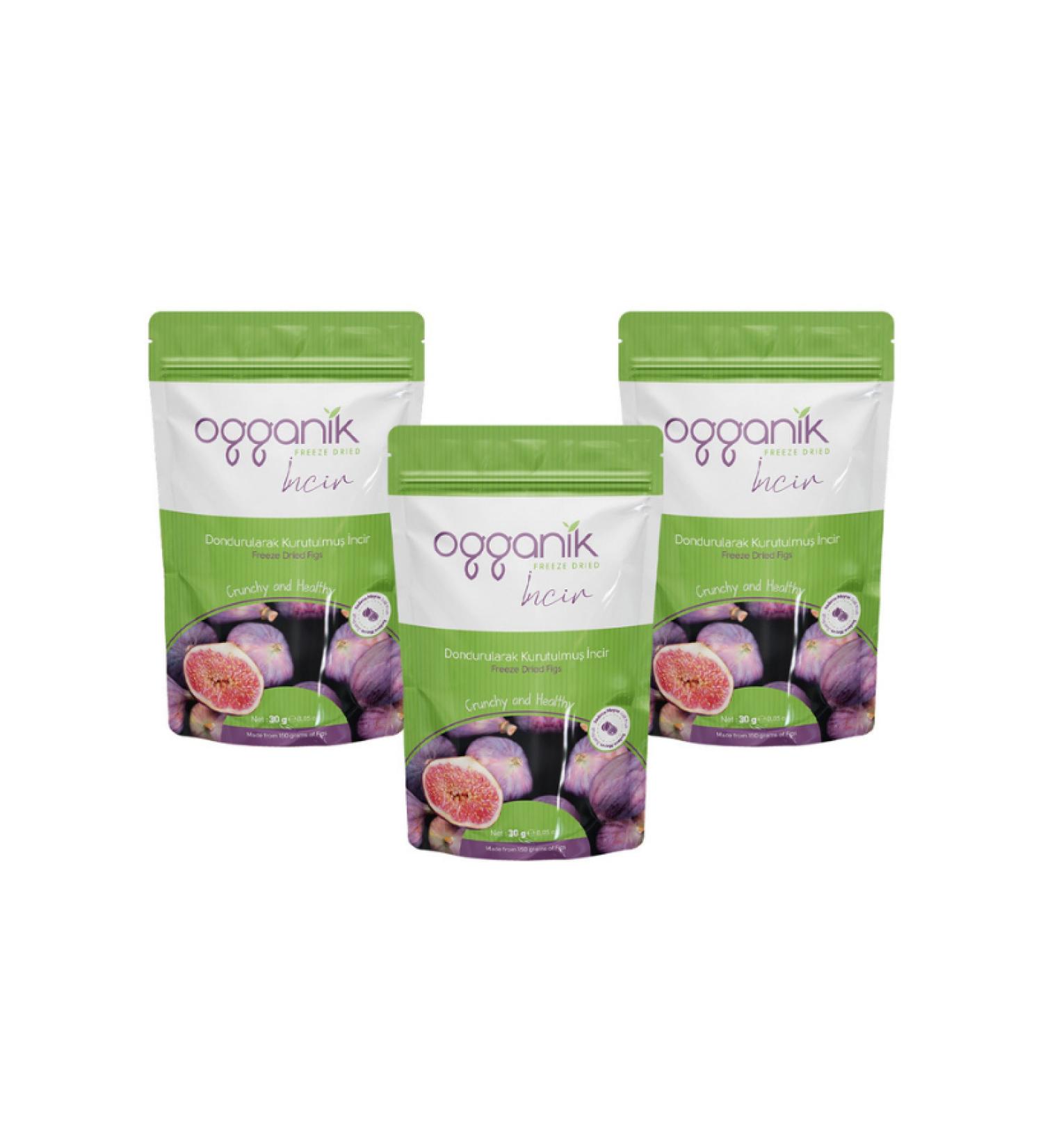 ogganik 3 Pack Freeze Dried Fig Chips - Freeze Dried Fig 3x30gr