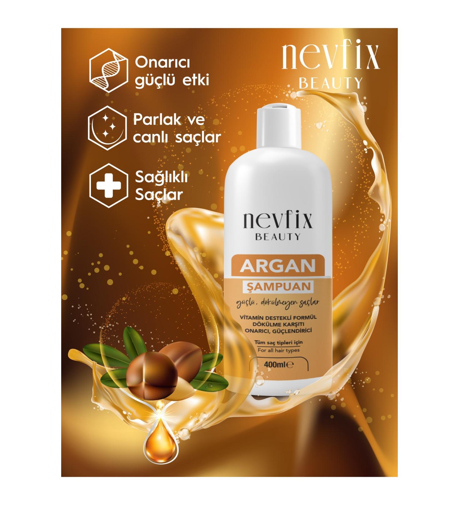 Nevfix Beauty Argan Oil Nourishing Shampoo for Hair Loss 400 Ml - Buy Online on GoSupps.com