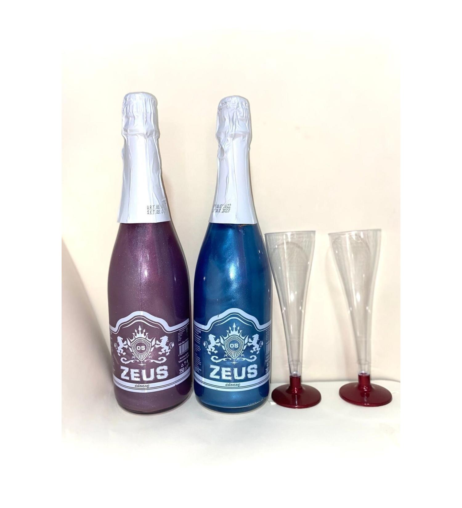 OS ZEUS Non-Alcoholic Blackberry and Blueberry Flavored and 2 Glasses