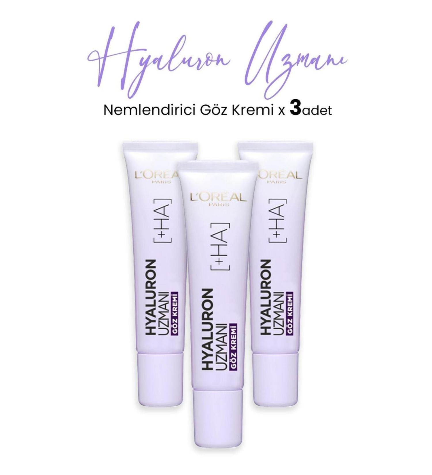 L'Oreal Paris Hyaluron Expert Moisturizing Cream Eye 15 ml x 3 Pcs