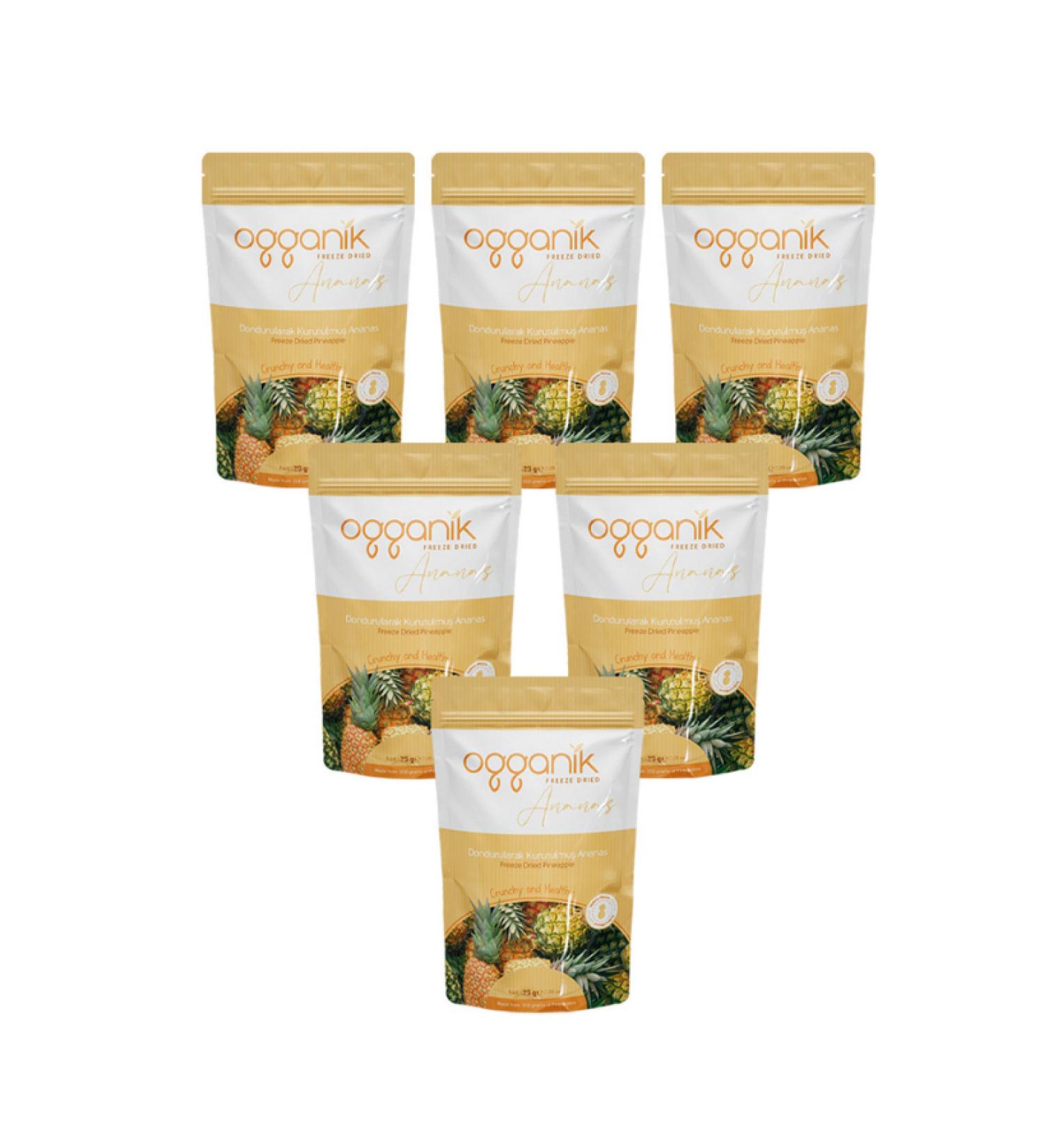 ogganik 6-pack Freeze Dried Pineapple Chips - Freeze Dried Pineapple 6x30gr