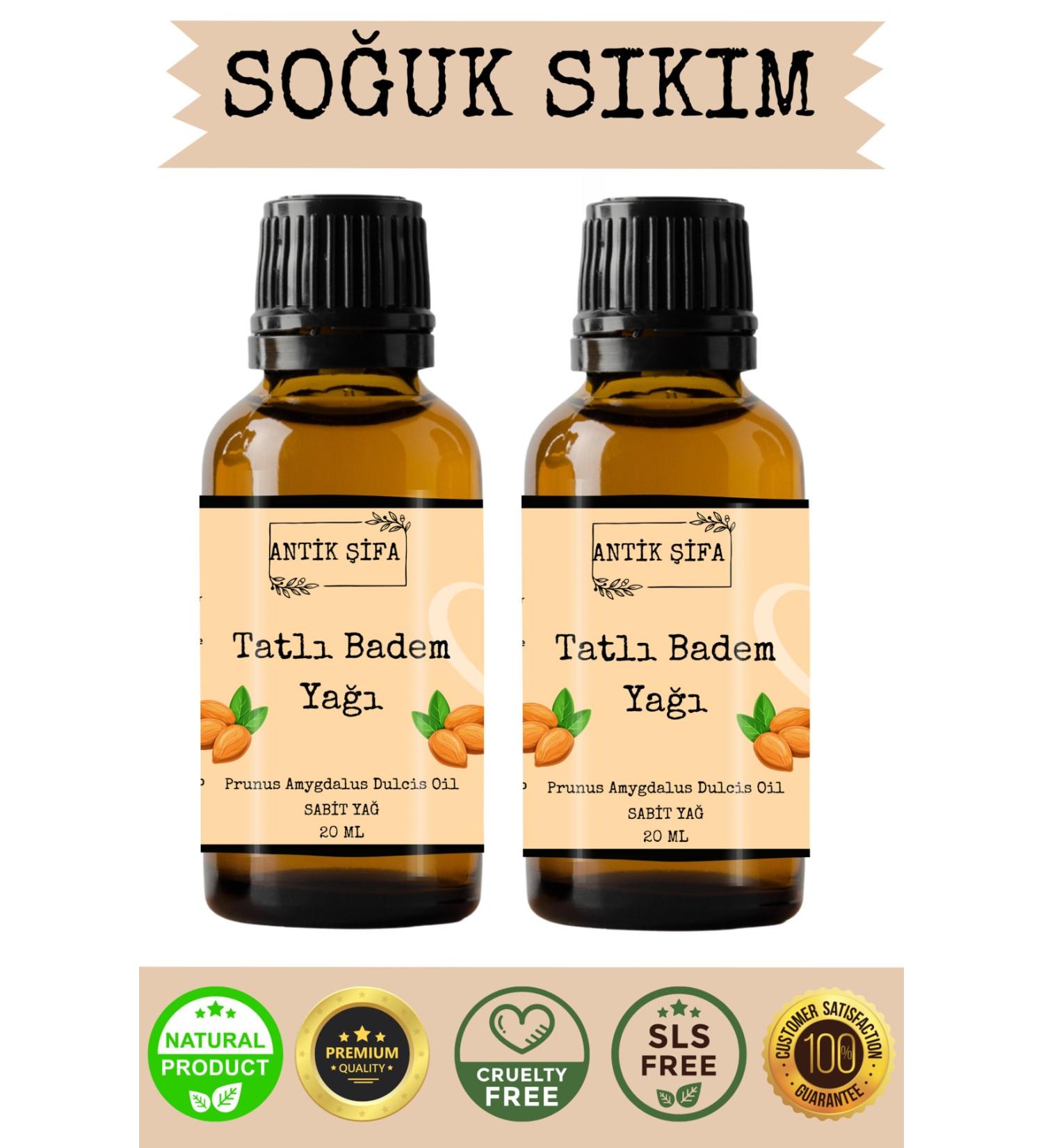 Ancient Healing 0 Pure Sweet Almond Oil - 2x 20 ml (Cold Pressed)