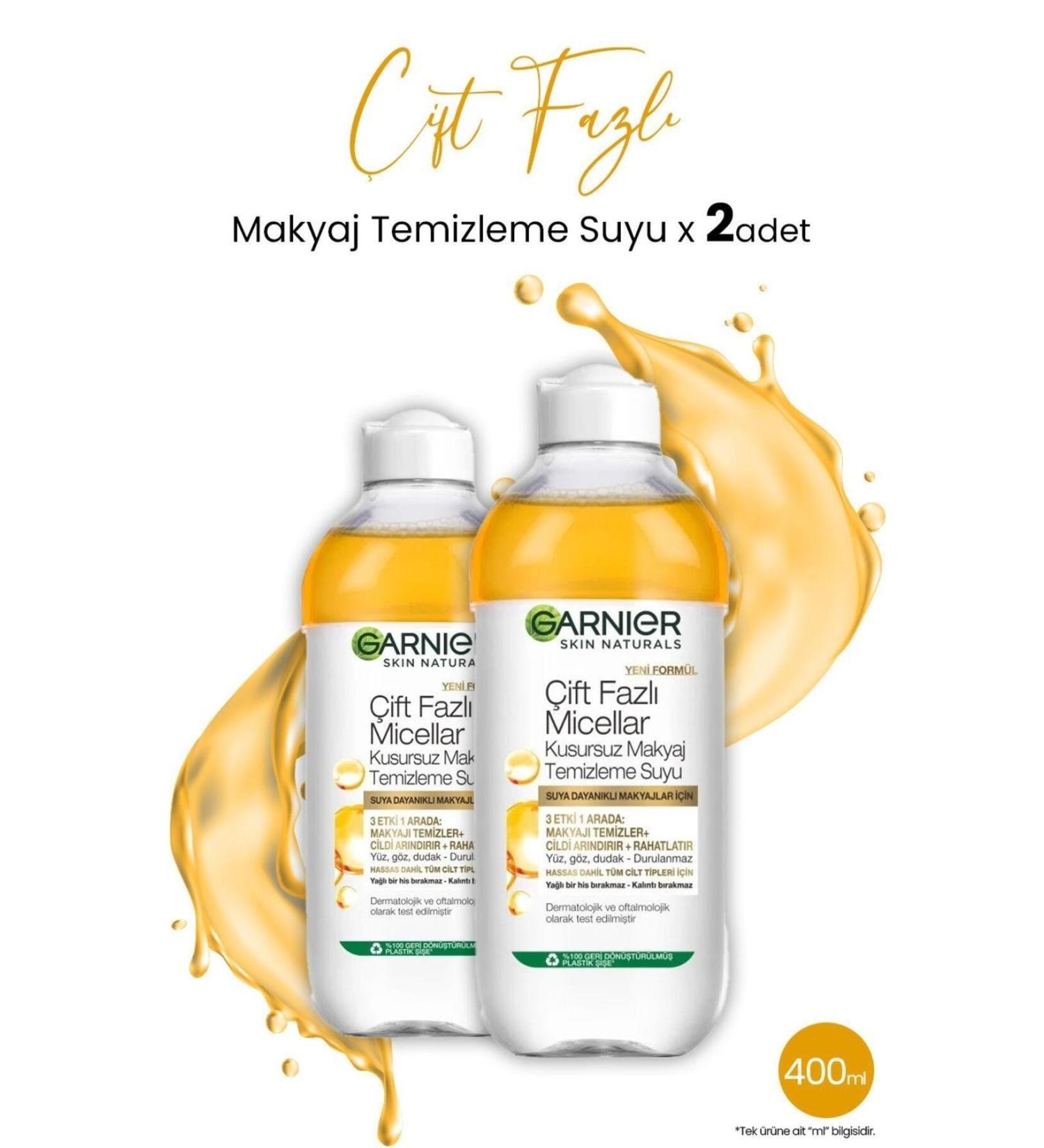 Garnier Micellar Cleansing Water Dual Phase Argan 400 ml x 2 Pieces