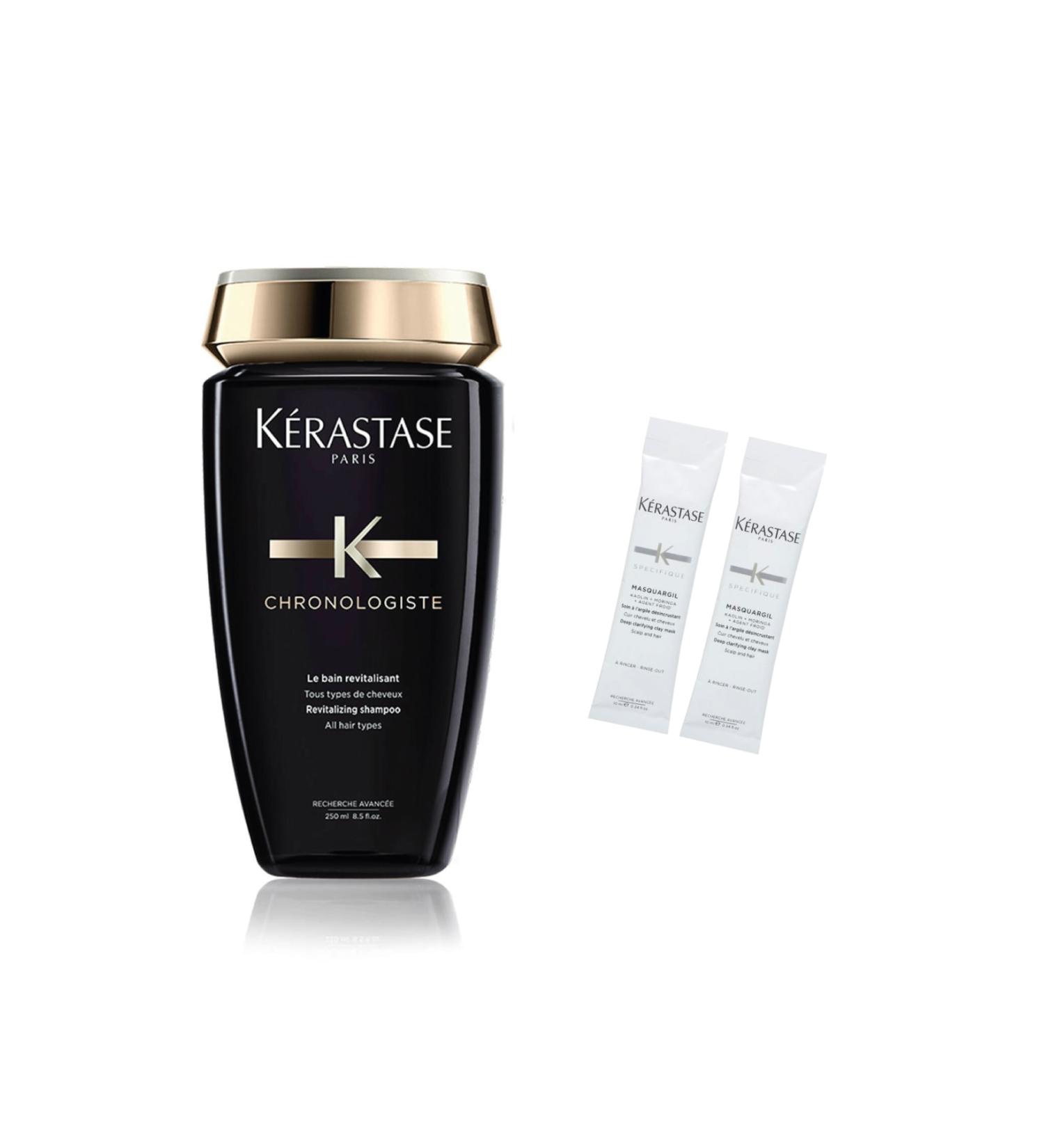 Kerastase Revitalizing Caviar Shampoo - Chronologiste Bain Revitalisant 250 ml + Clay Mask 2 x 10 ml