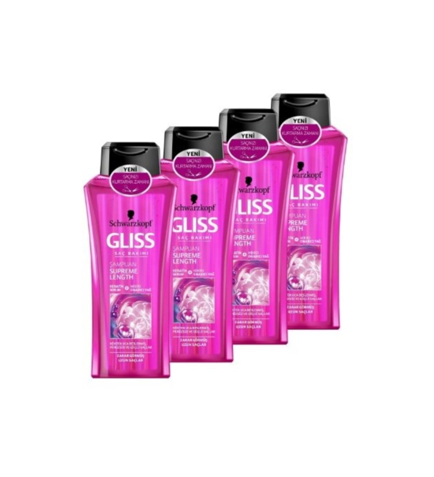 Gliss Supreme Length Shampoo 360 Ml X 4 Pieces