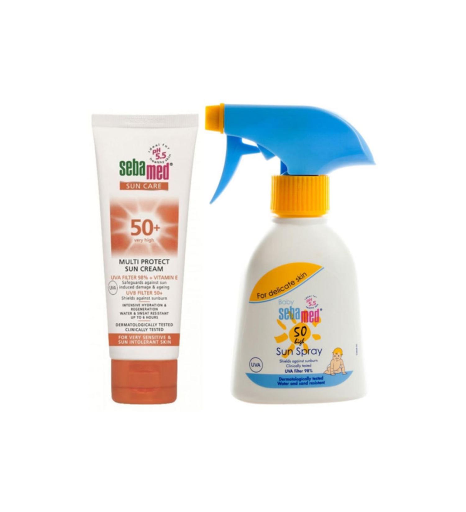 Sebamed Spf 50+ Sun Cream 75 ml + Baby Sun Spray Spf 50 200 ml 7777777175530