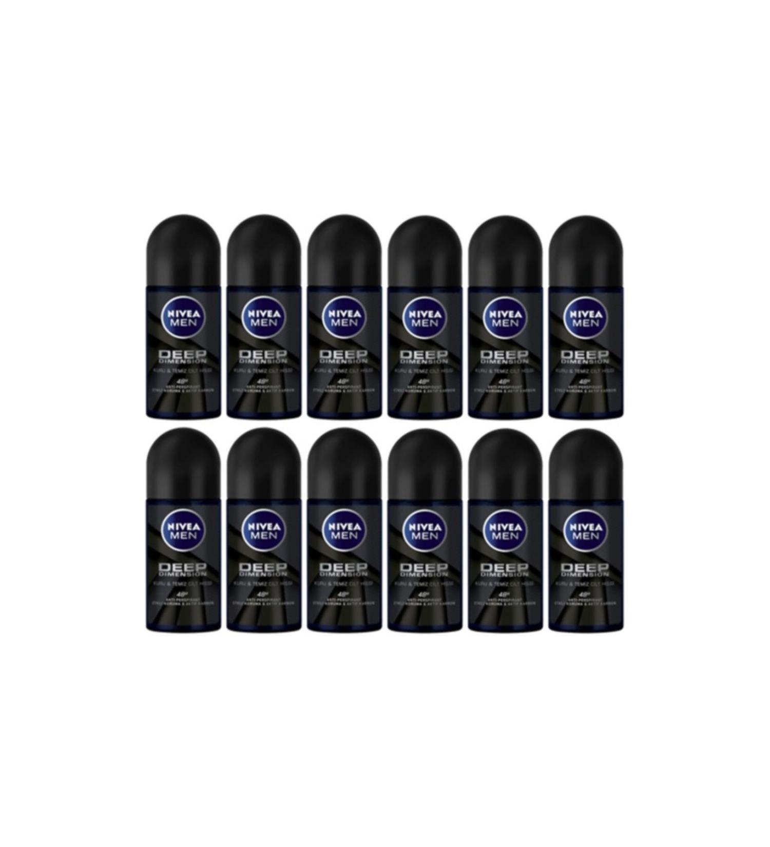 NIVEA Men Deep Dimension 48h Roll On 50 Ml X 12 Pieces