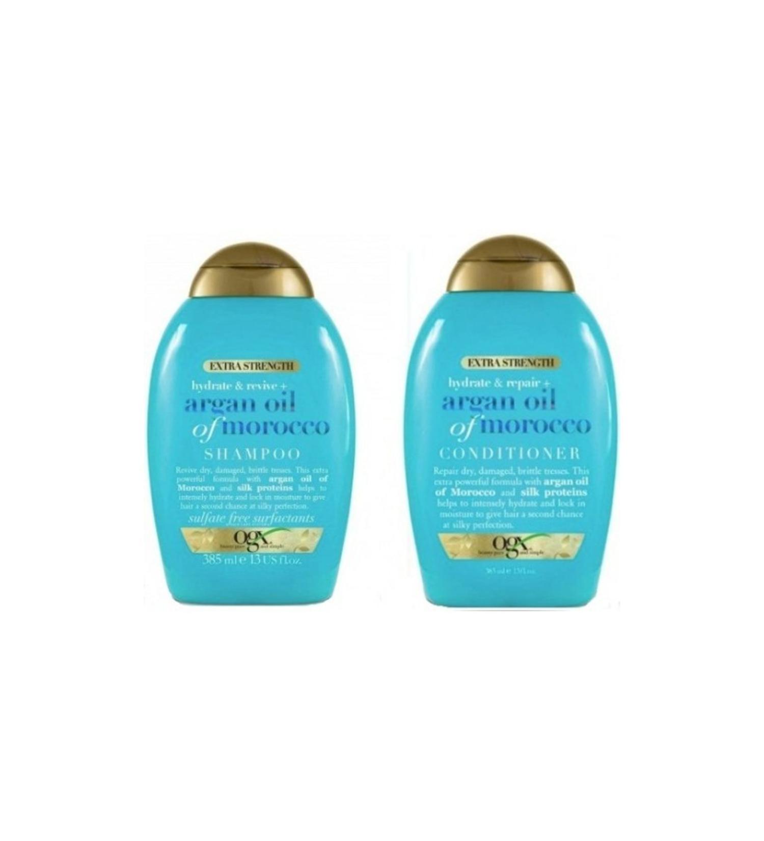 OGX Extra Strong Morocco Argan Oil Morrocco Shampoo 385 ml + Conditioner 385 ml