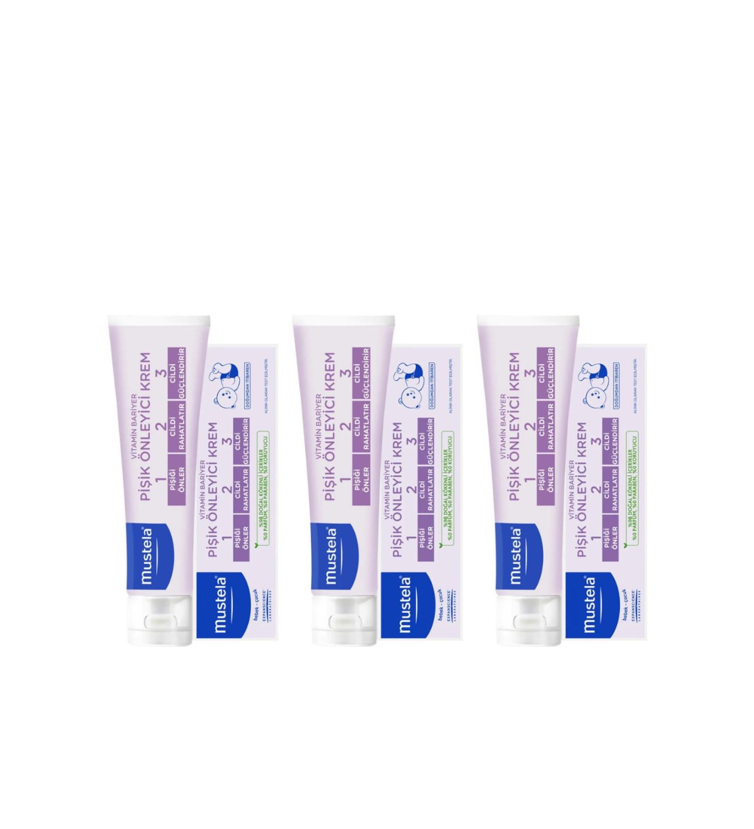 Mustela Vitamin Barrier Cream 1.2.3 Diaper Rash Cream 50 ML 3 Pieces