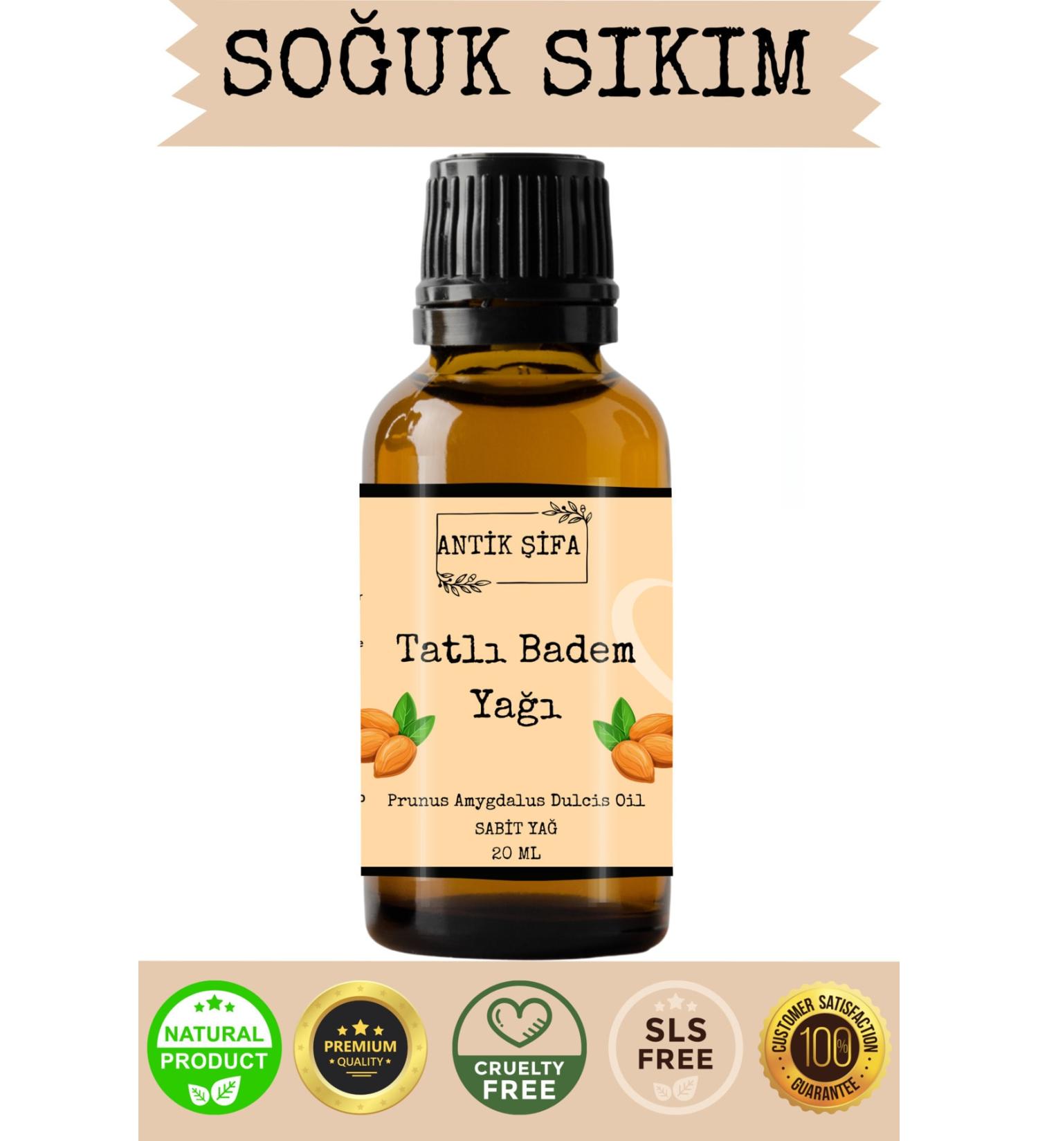 Ancient Healing 0 Pure Sweet Almond Oil - 20 ml (COLD PRESSED) - undiluted Natural