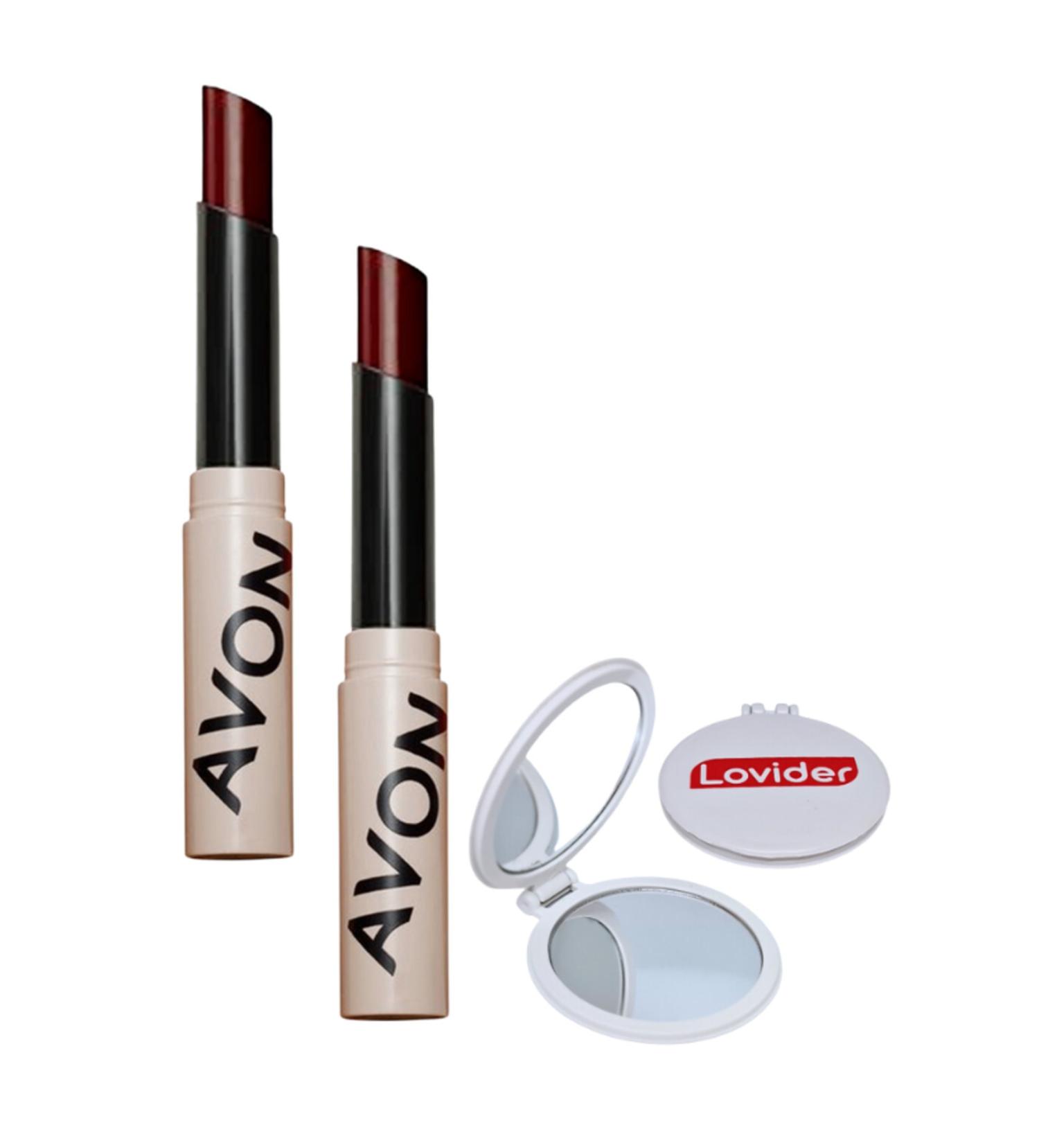 Avon Tinted Lip Balm Plum 2 Pieces + Lovider Pocket Mirror - Buy Online on GoSupps.com