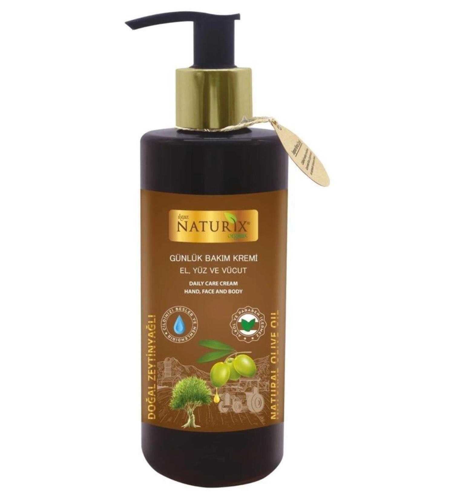 Ilgaz Naturix Organix Naturix - Natural Olive Oil Daily Care Cream Hand Face and Body - 250ml