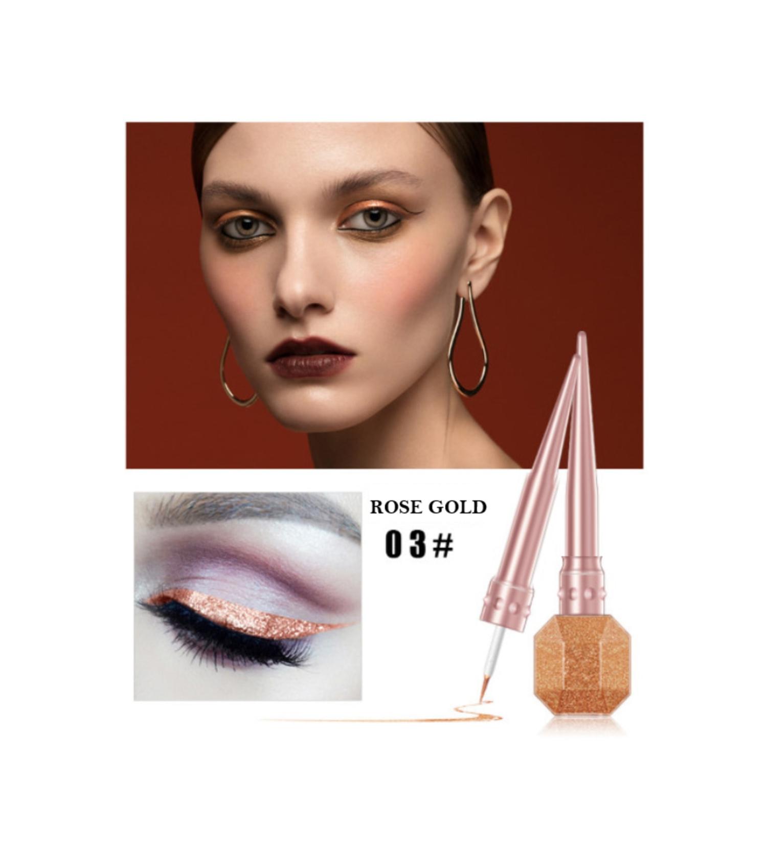 N YENABEAUTY Niyenabeauty Waterproof Glitter Eyeliner Rose Gold Color
