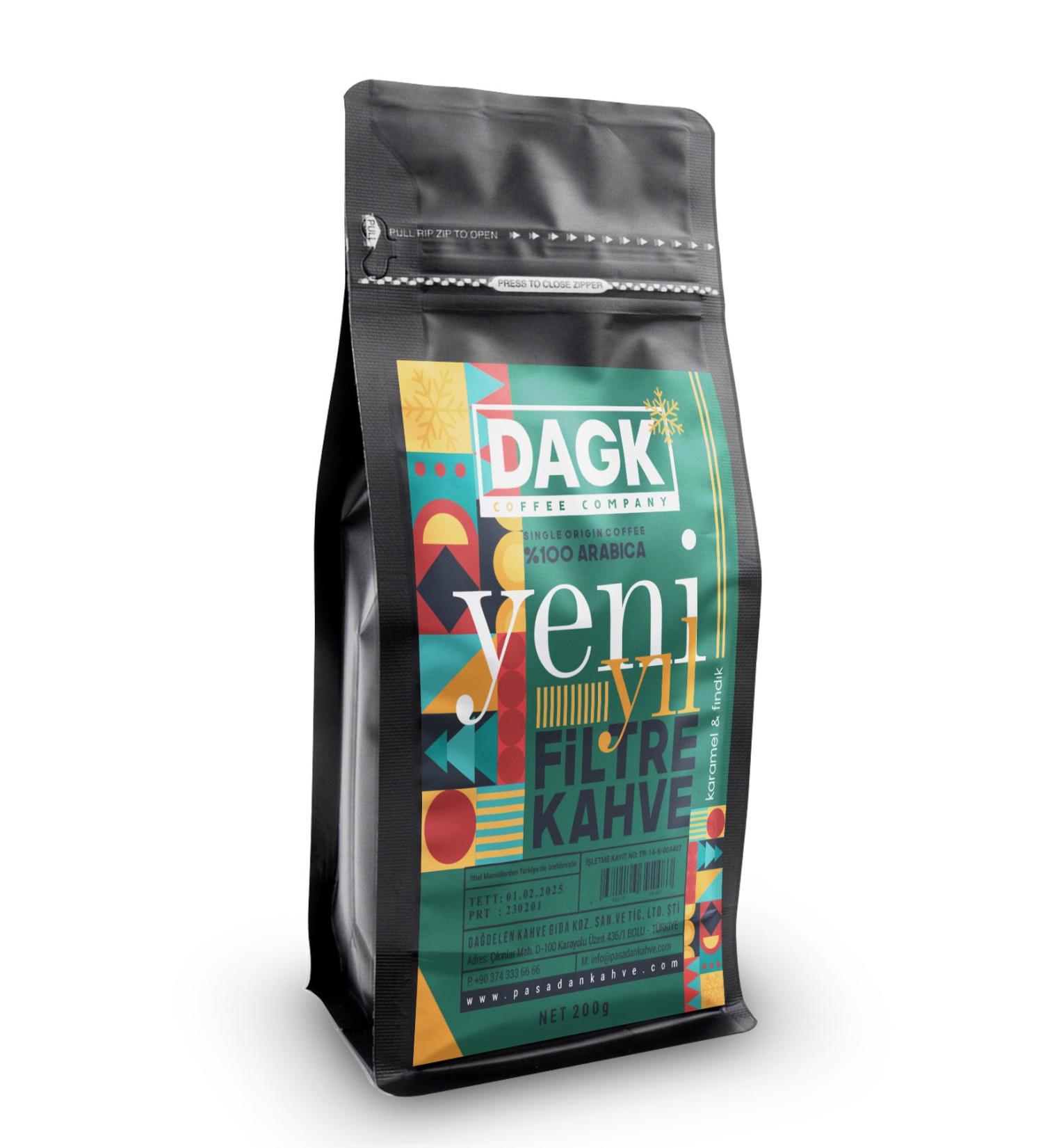 Dagk Filter Coffee Ground New Year Special 200gr (Caramel & Hazelnut Flavored) - Buy Online on GoSupps.com