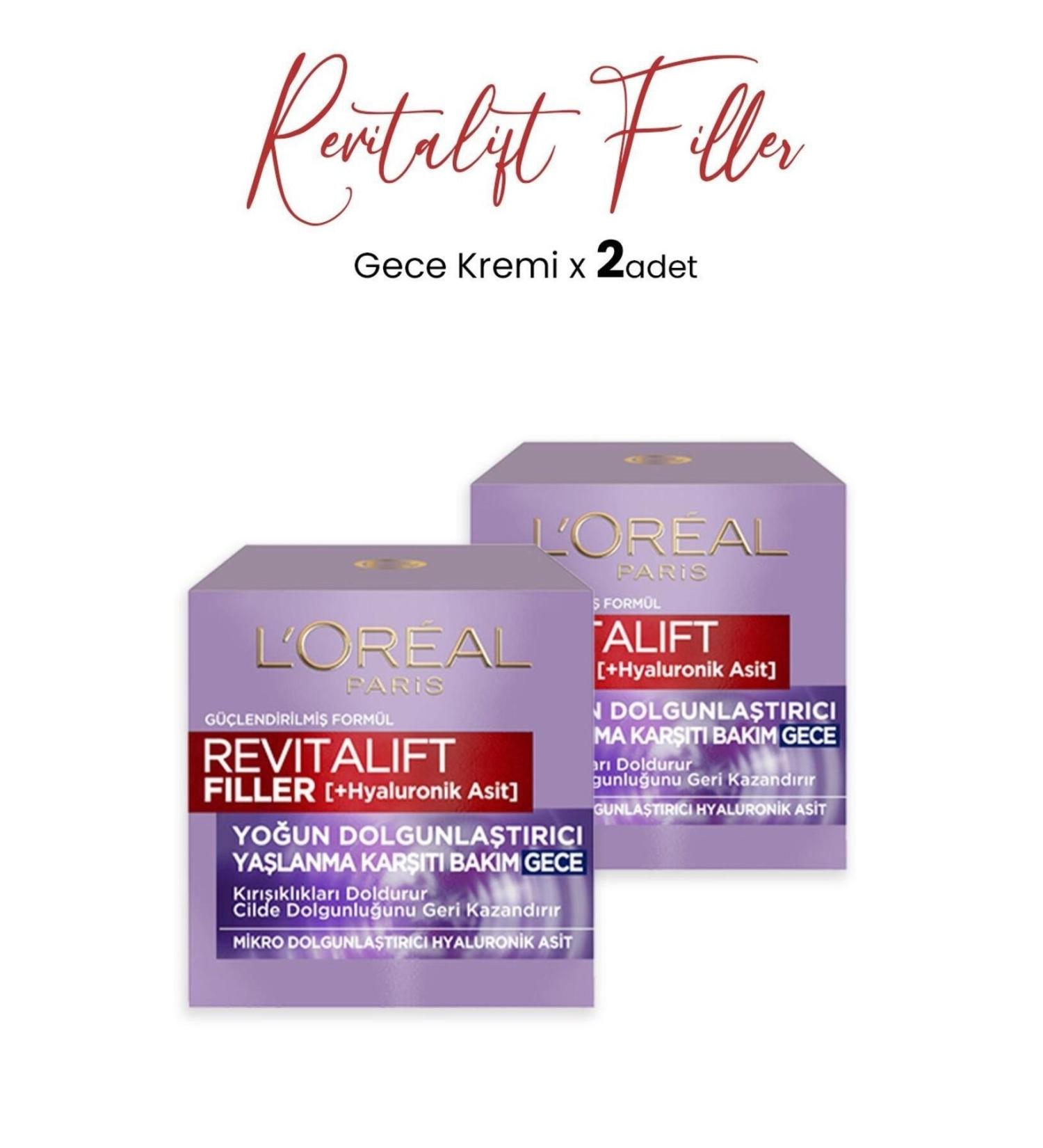 L'Oreal Paris Loreal Paris Revitalift Filler Anti-Aging Cream Night 50 ml x 2 Pcs