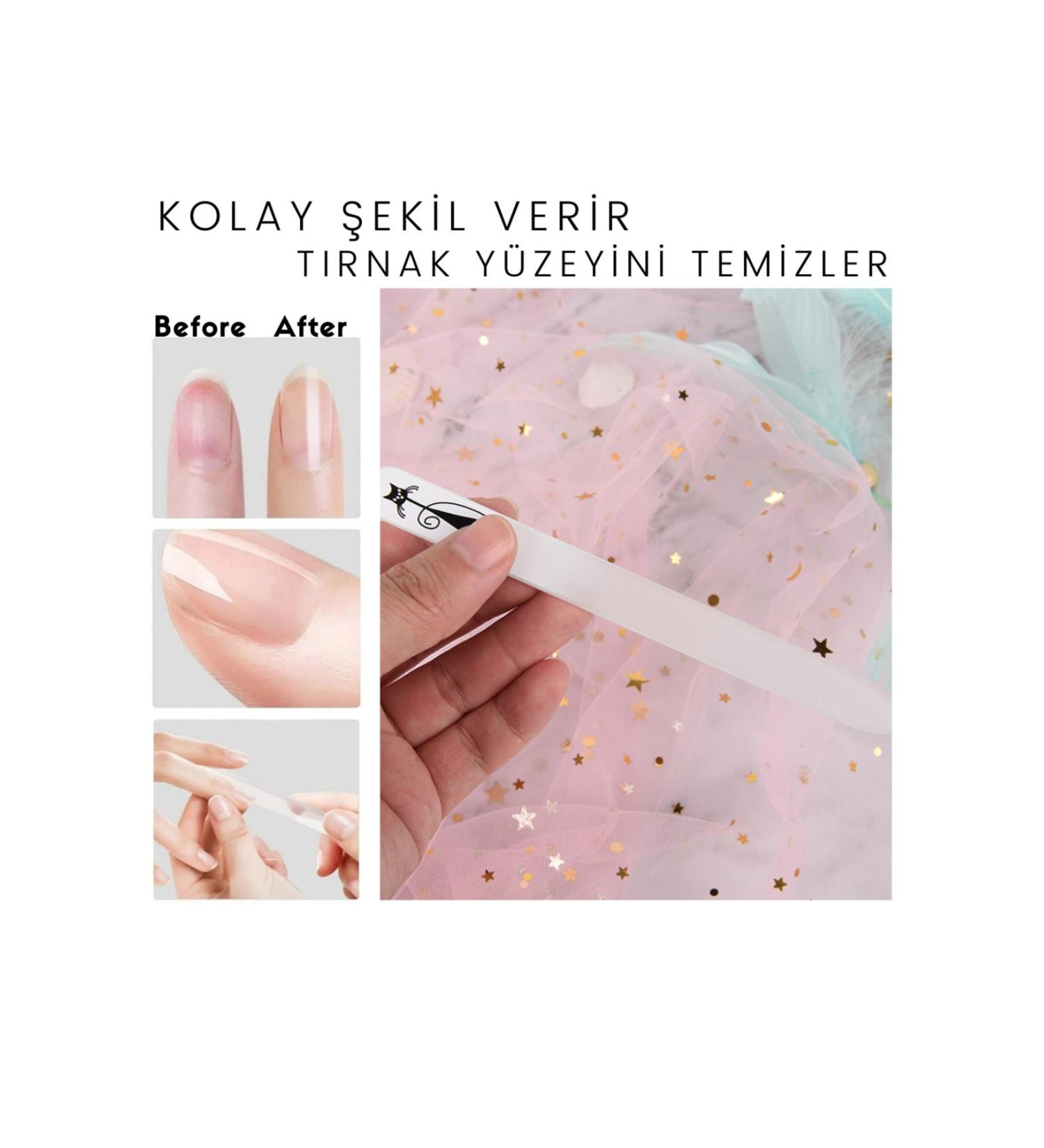 MutluBiD nya Nail Filing Tool Glass Material Polishing Manicure & Pedicure