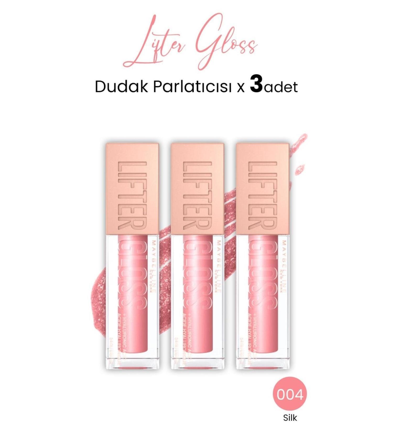 Maybelline New York Lifter Gloss Lip Gloss 004 Silk x 3 pcs