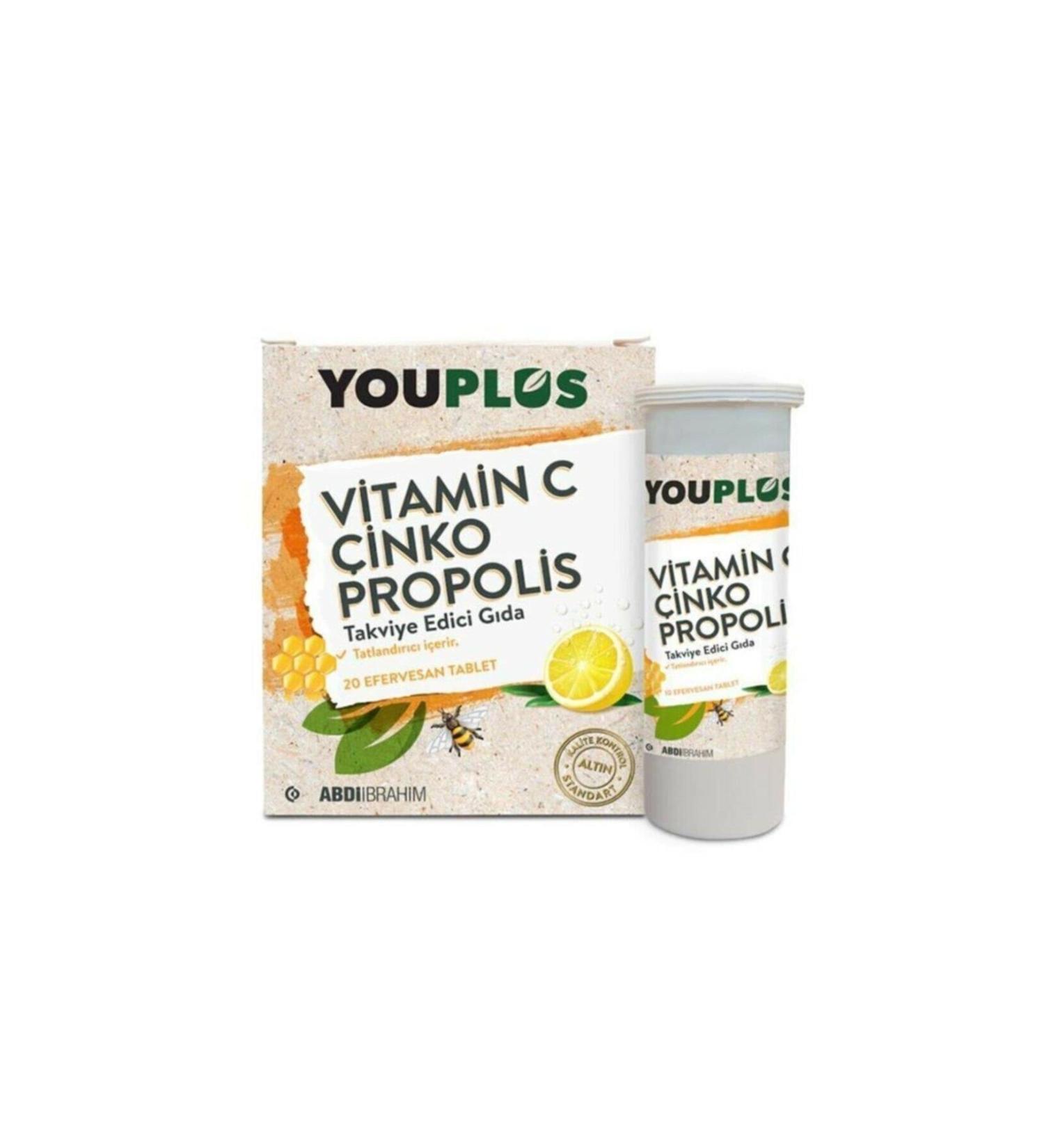 Youplus Vitamin C Zinc and Propolis 20