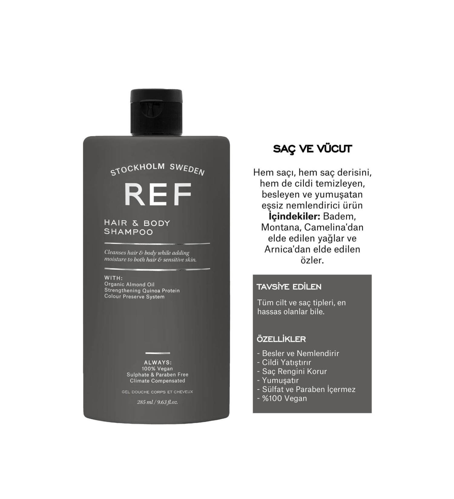 REF STOCKHOLM Hair & Body Shampoo 285 Ml Moisturizing Strengthening Hair and Body Shampoo