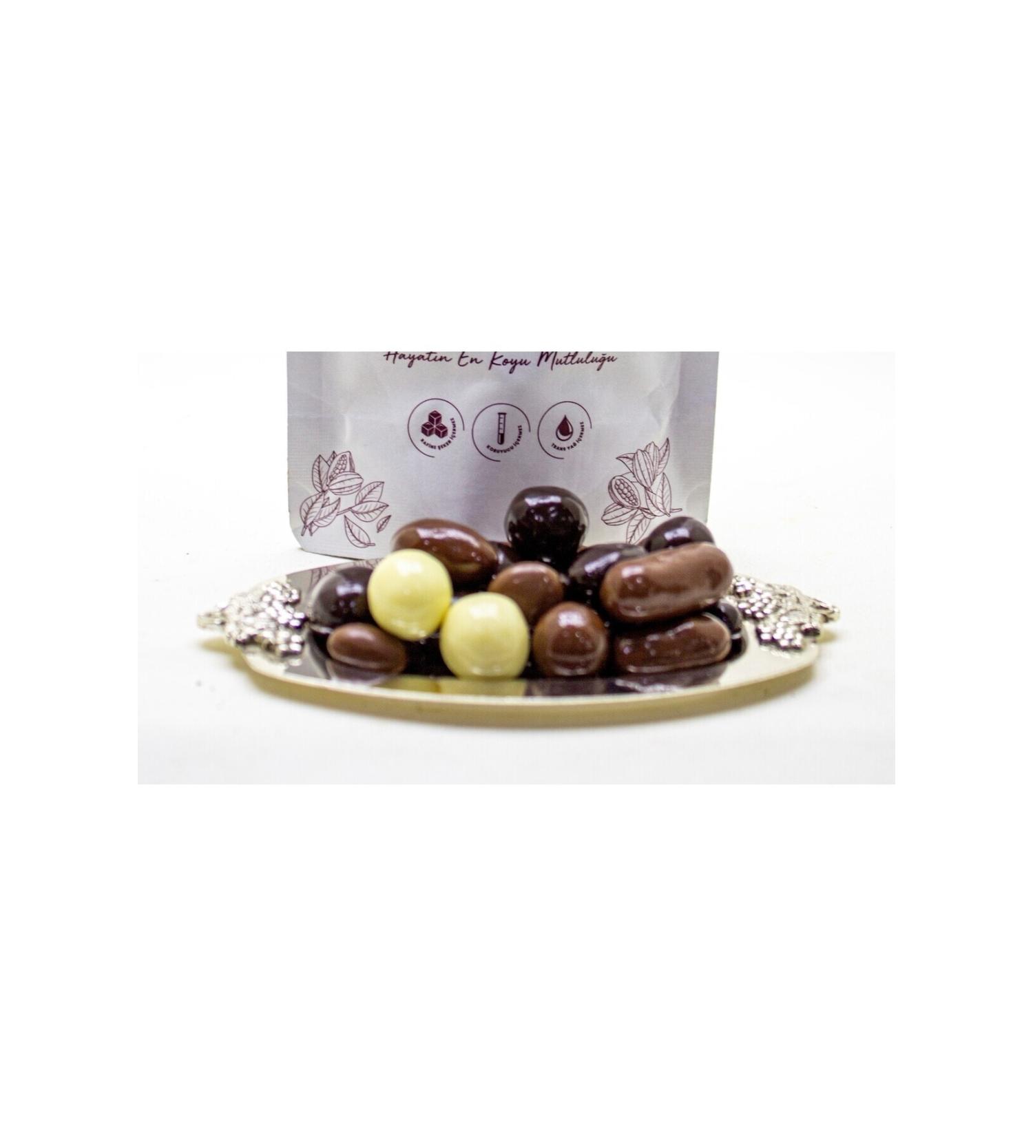 Dark Brown Milky and Bitter Mixed Dragee Package Almond Hazelnut and Orange 1 KG