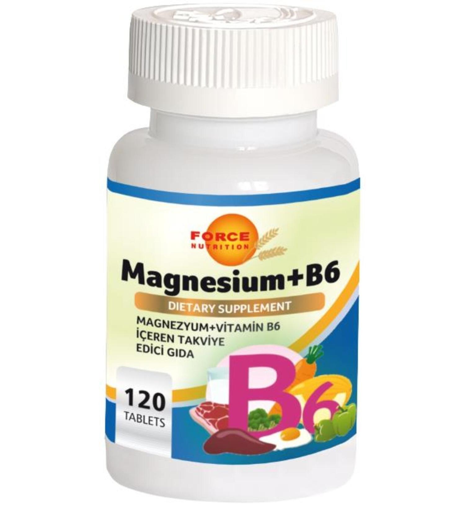 Force Nutrition Magnesium + Vitamin B6 Vitamin 120 Tablets Magnesium