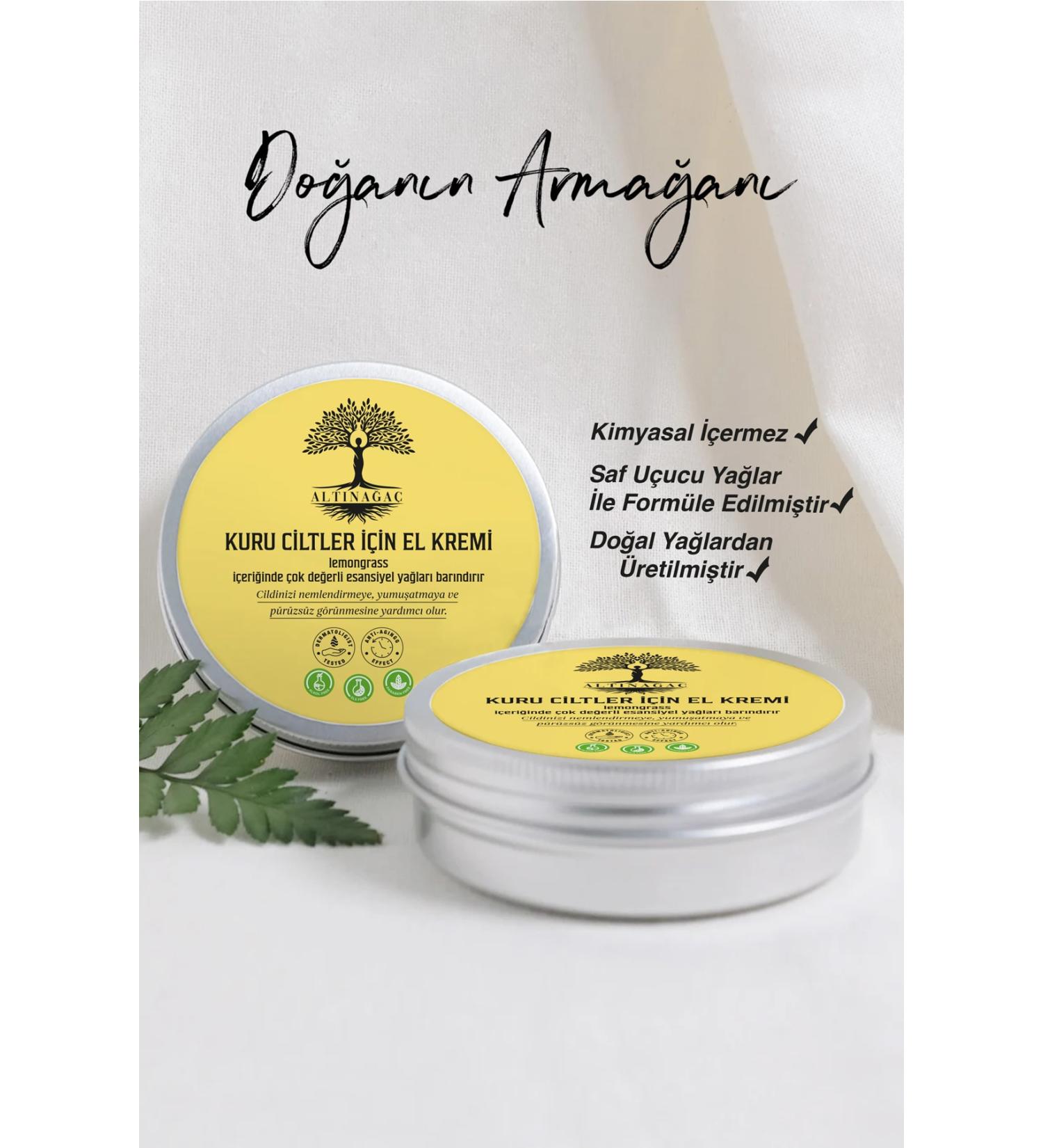 ALTINA A COSMETICS Natural Hand Cream for Dry Skin Lemongrass 60 Ml