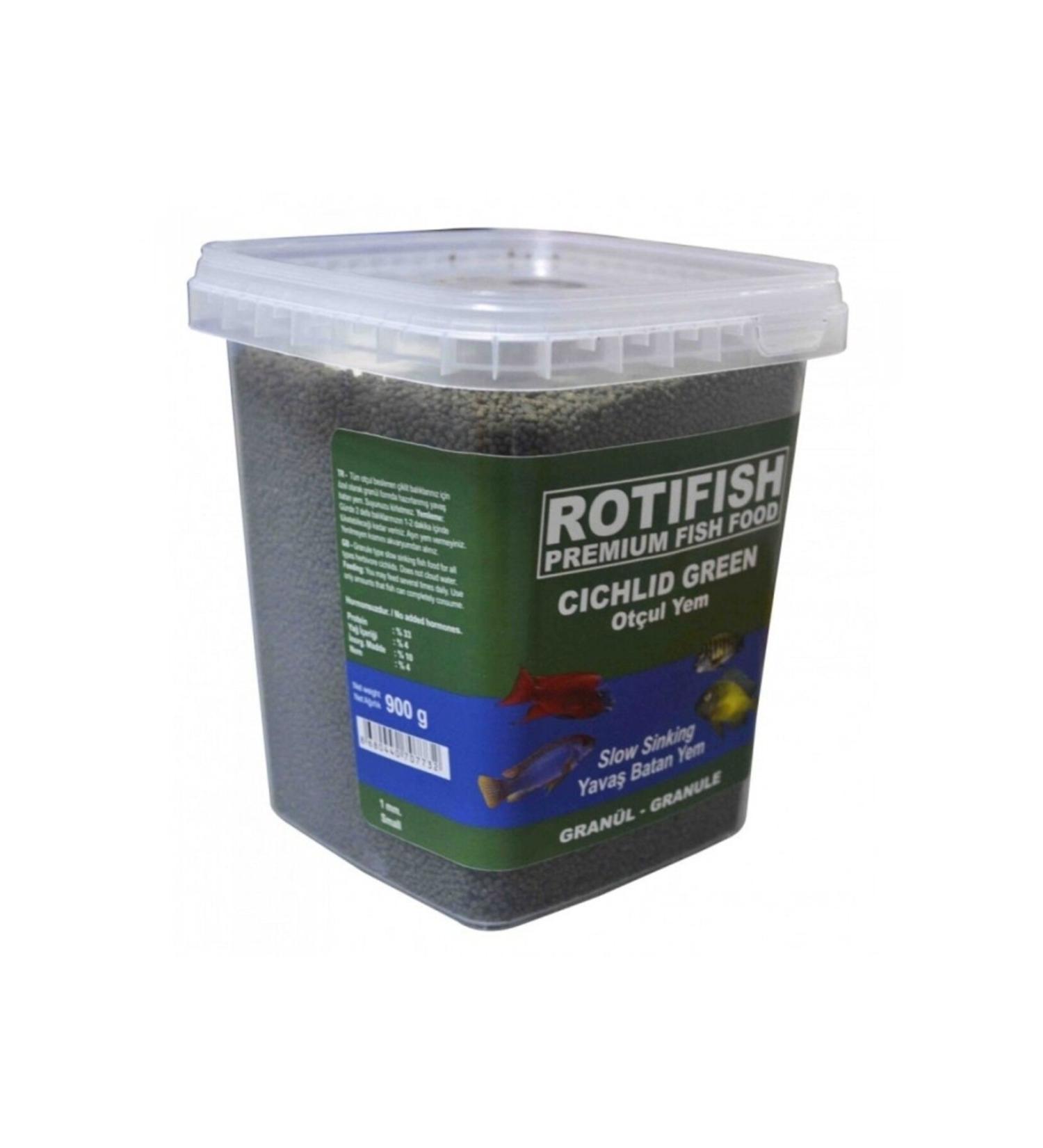 Rotifish Cichlid Green Medium 2 mm Slow Sinking 3 KG Bucket Feed