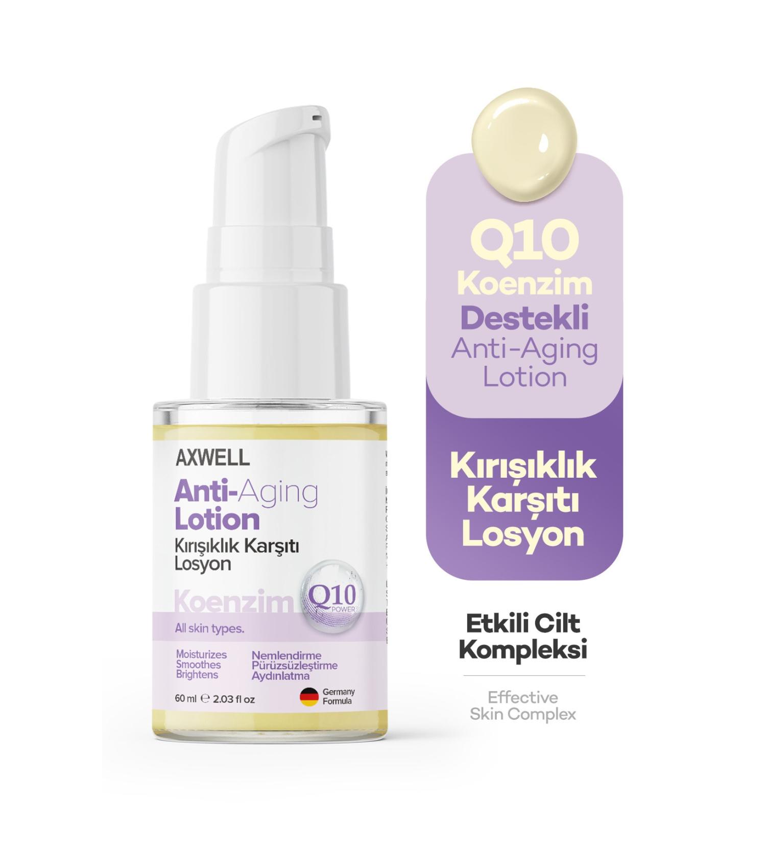 AXWELL Q10 Coenzyme Supported Anti-aging Lotion Anti-Wrinkle Lotion 60 ml - Buy Online on GoSupps.com