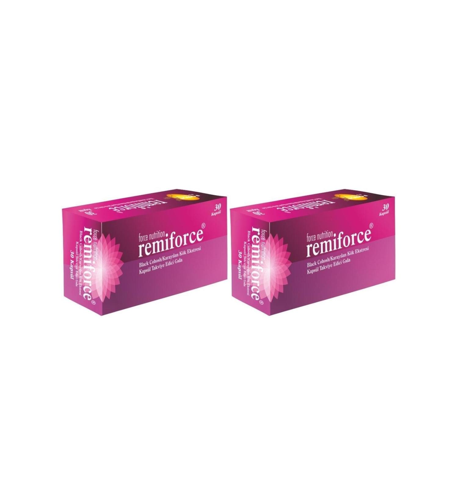 Force Nutrition Remiforce 2x30 Capsules Black Cohosh Primrose Chinese Angel Grass Large Fruit Vaccinium
