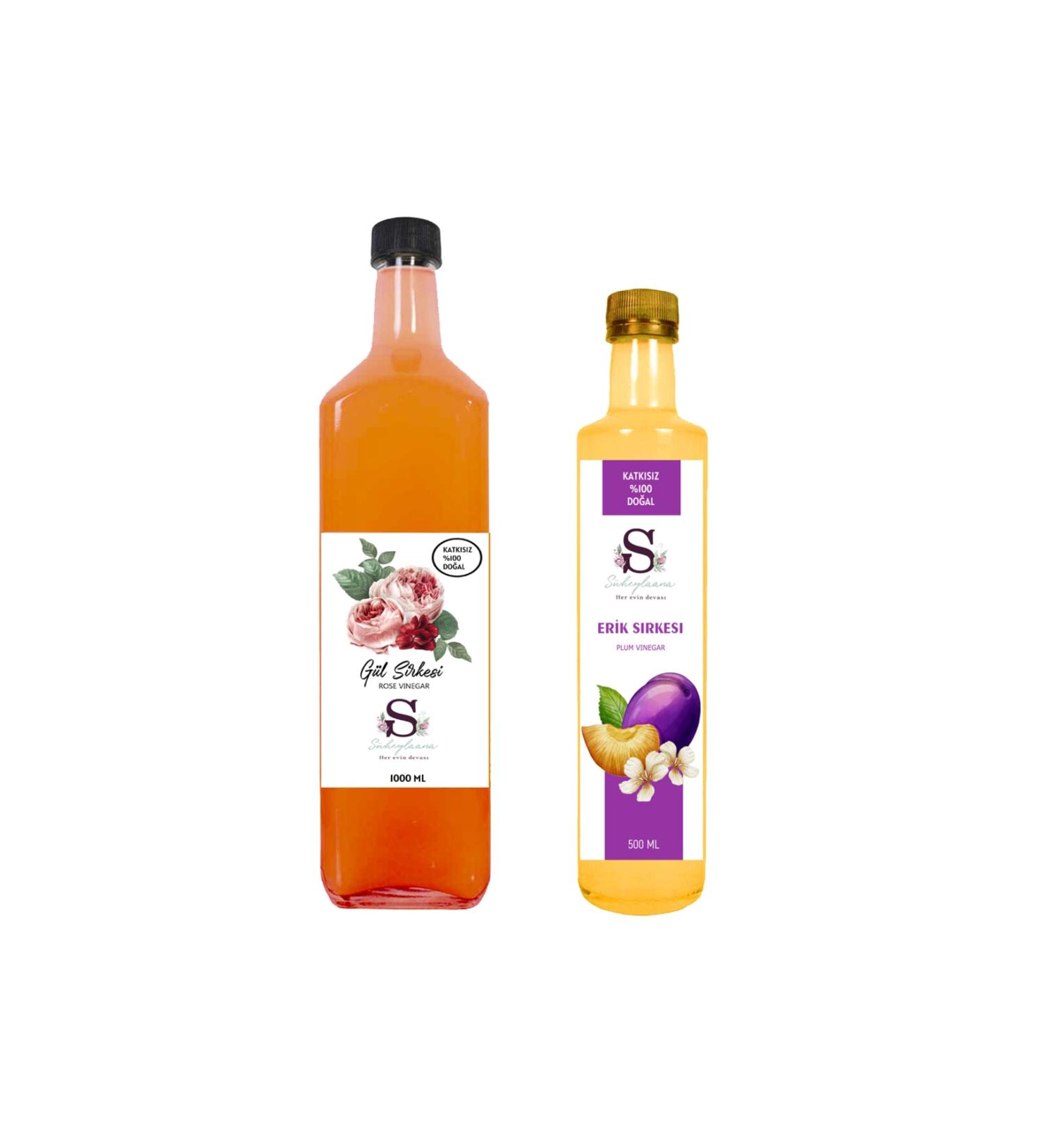 Suheylaana Natural Rose Vinegar 1000 Ml and Natural Plum Vinegar 500 Ml