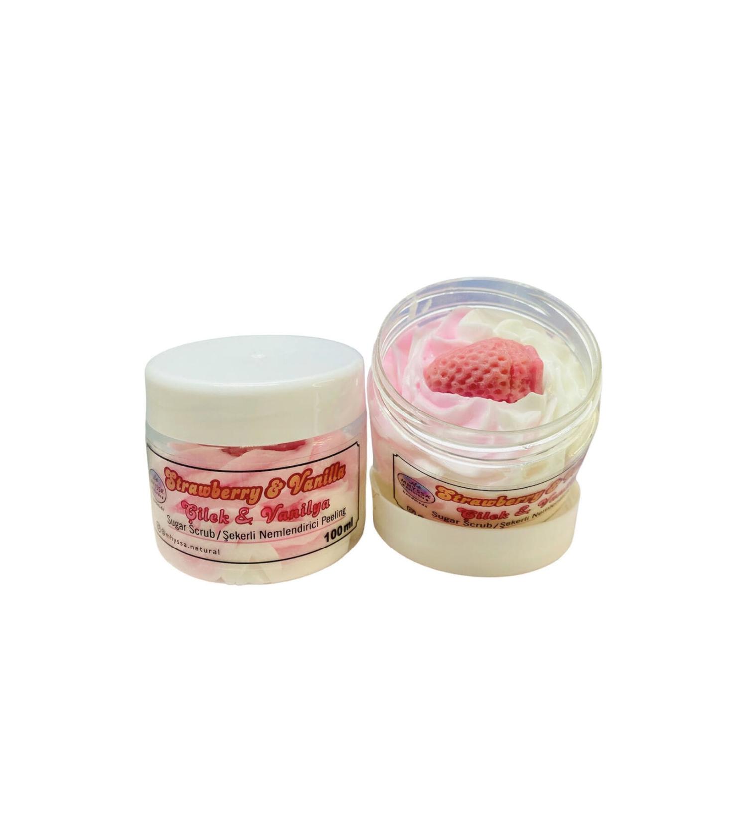 MHYSSA naturals Strawberry & Vanilla Body Butter / Moisturizing Natural Body Cream (Strawberry & Vanilla Flavored 100ml) - Buy Online on GoSupps.com