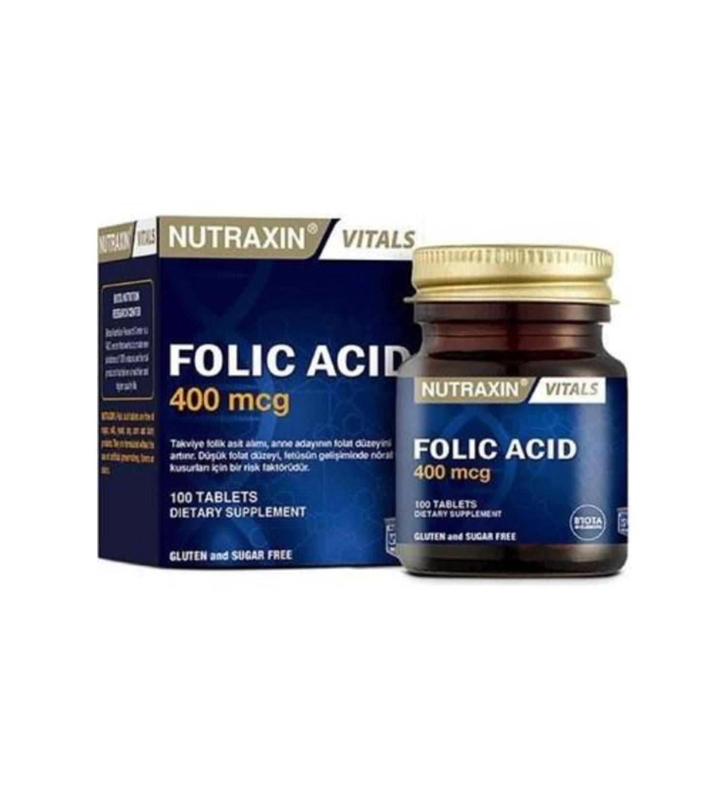 Nutraxin Folic Acid 100 Tablets