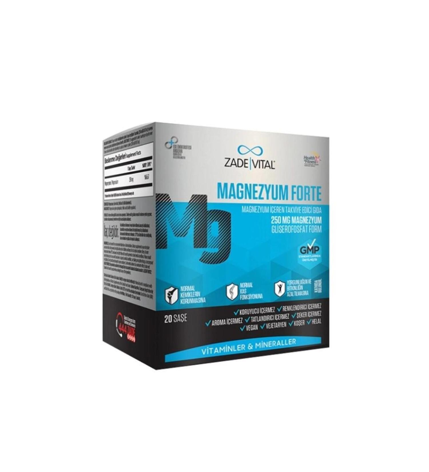 Zade Vital Magnesium Forte Supplementary Food 20 Sachets