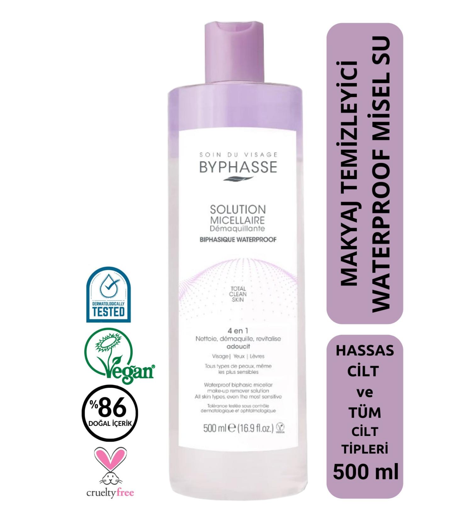 BYPHASSE Micellar Dual Phase Face and Make-up Remover All Skin Types 500ml