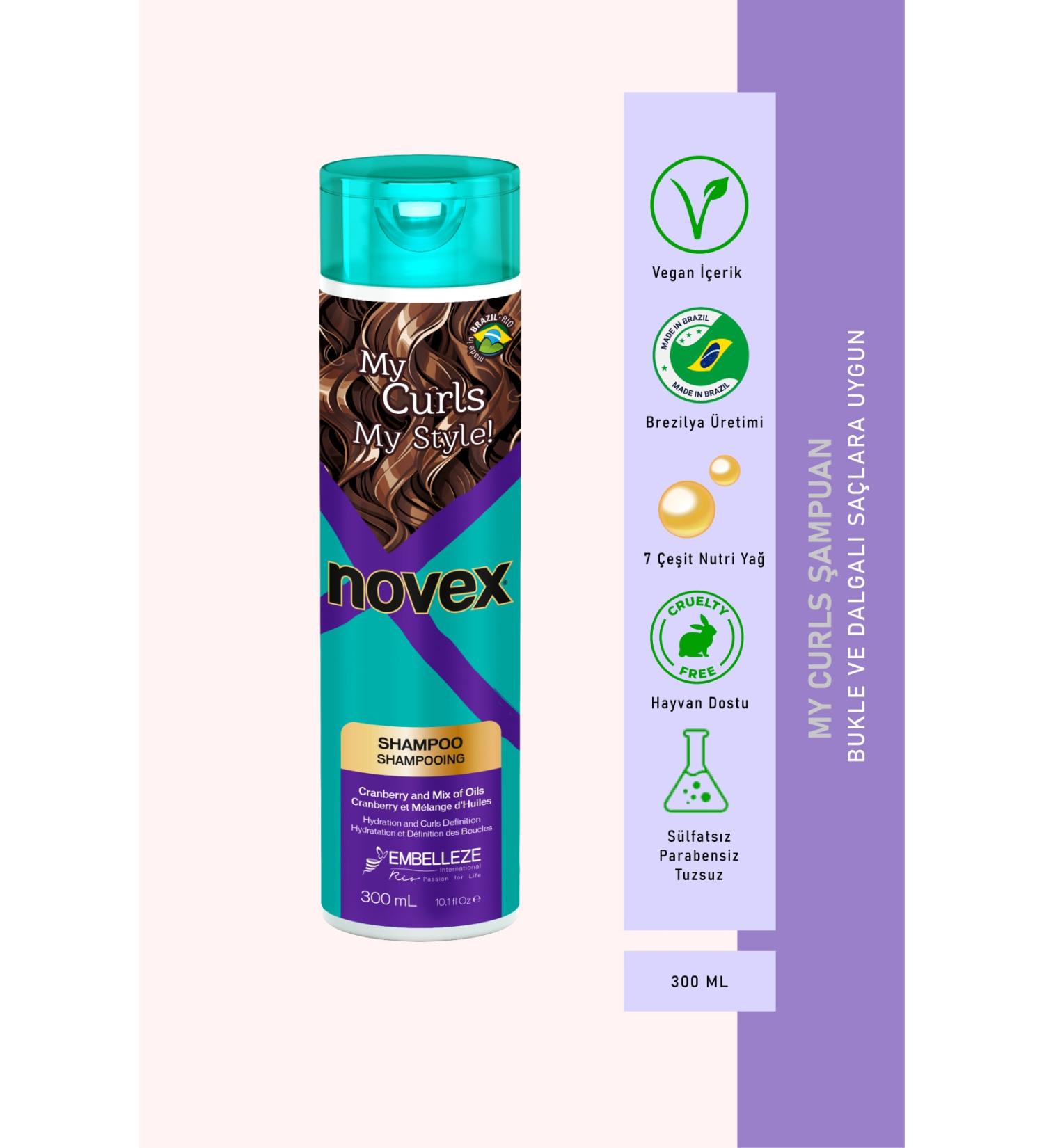 NOVEX My Curls - Curl Defining Shampoo with 7 Types of Nutri Oils and Cranberry 300ml - - Buy Online on GoSupps.com