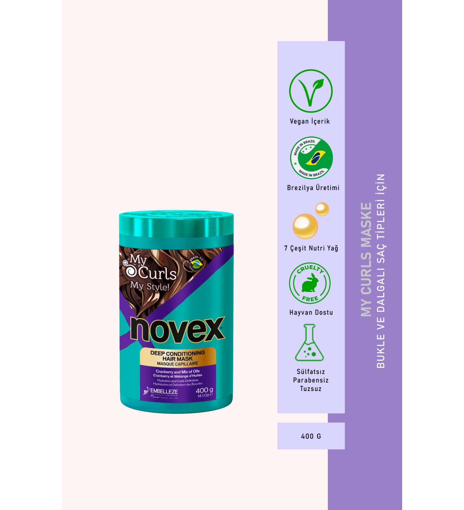 NOVEX My Curls - Curl Defining Hair Mask with 7 Types of Nutri Oils and Cranberry 400g - Buy Online on GoSupps.com