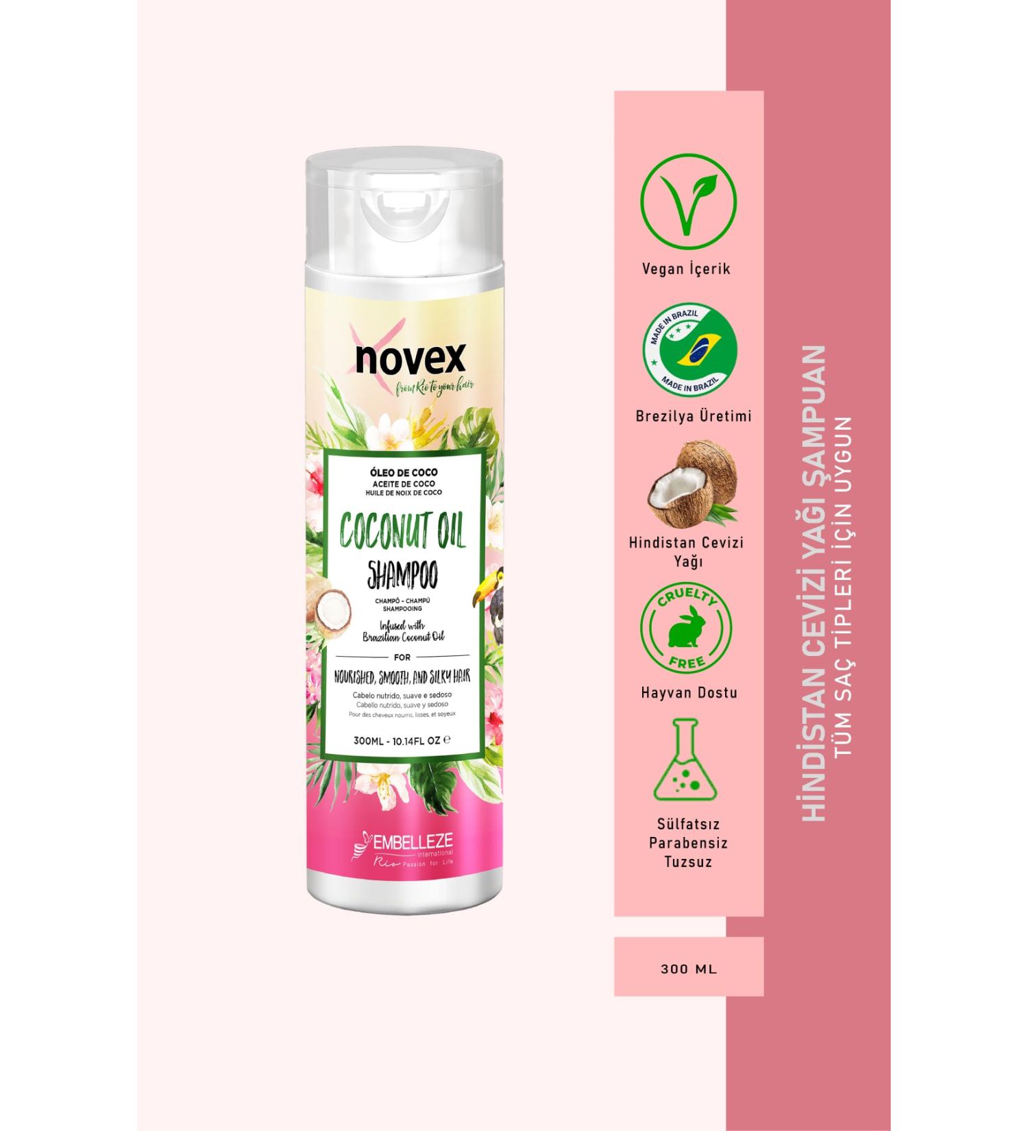 NOVEX Coconut Oil - Nourishing and Anti-Breakage Repair Shampoo 300ml - - Buy Online on GoSupps.com
