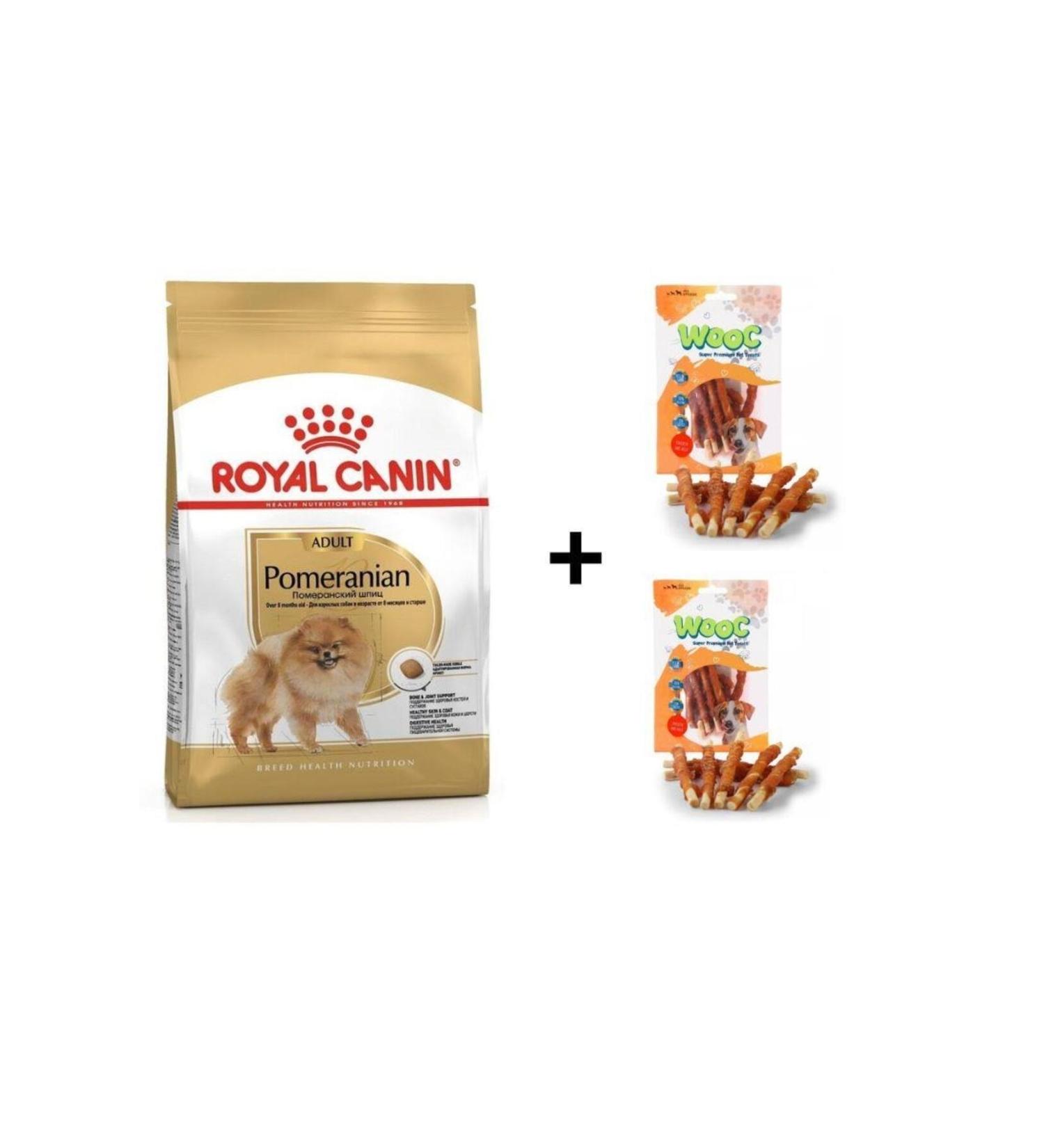 Royal Canin Pomeranian Adult Dog Food 1.5 Kg + 2 Wooc Rewards 80 Gr