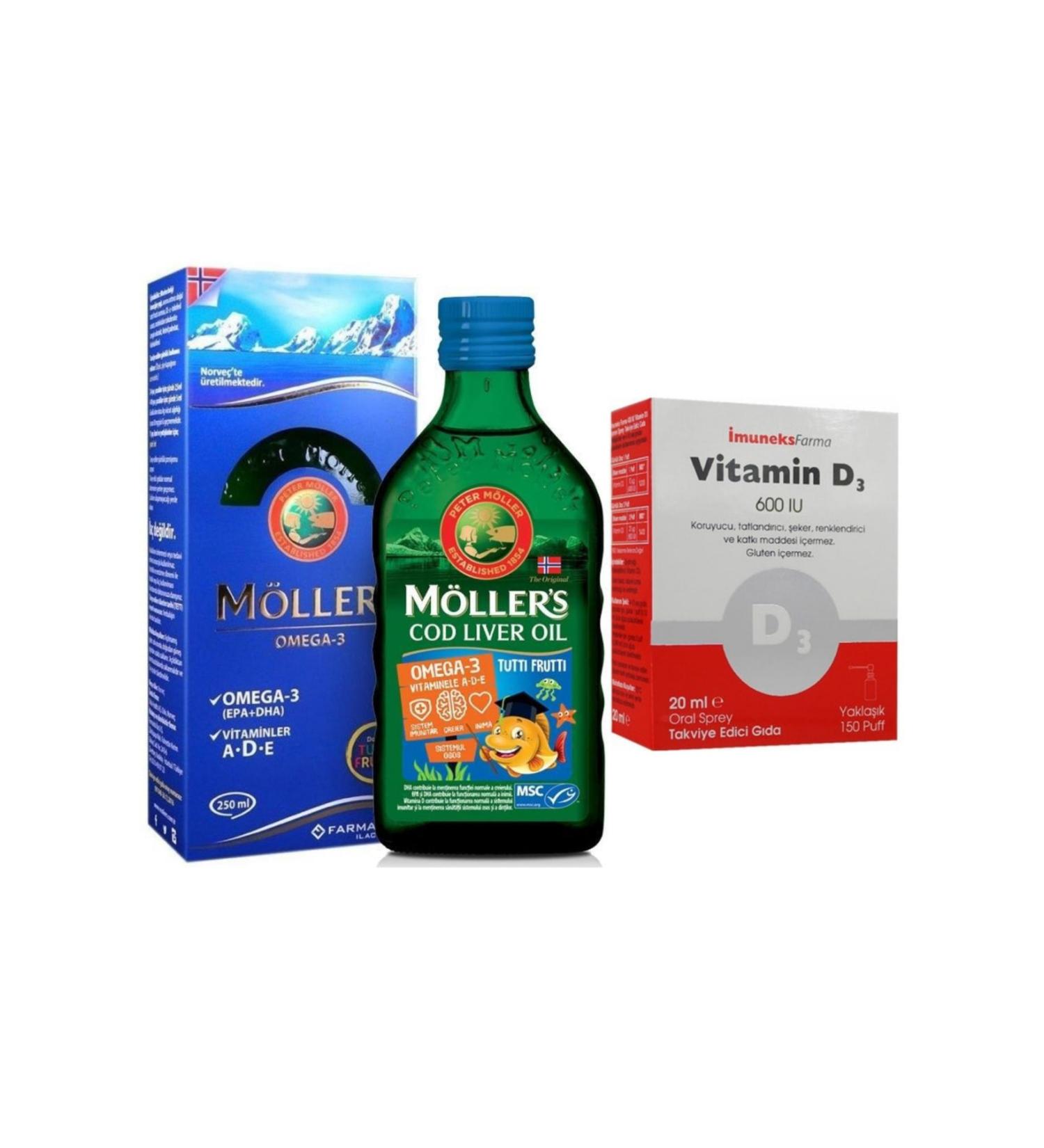 Mollers Mollers Tutti Frutti Omega 3 Fish Oil 250 ml Imuneks Farma Vitamin D3 600iu 20ml