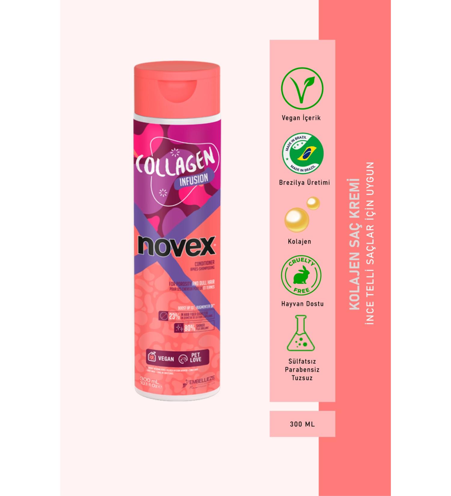 NOVEX Collagen Infusion - Volume-Giving Collagen Conditioner for Fine Hair 300ml - Buy Online on GoSupps.com