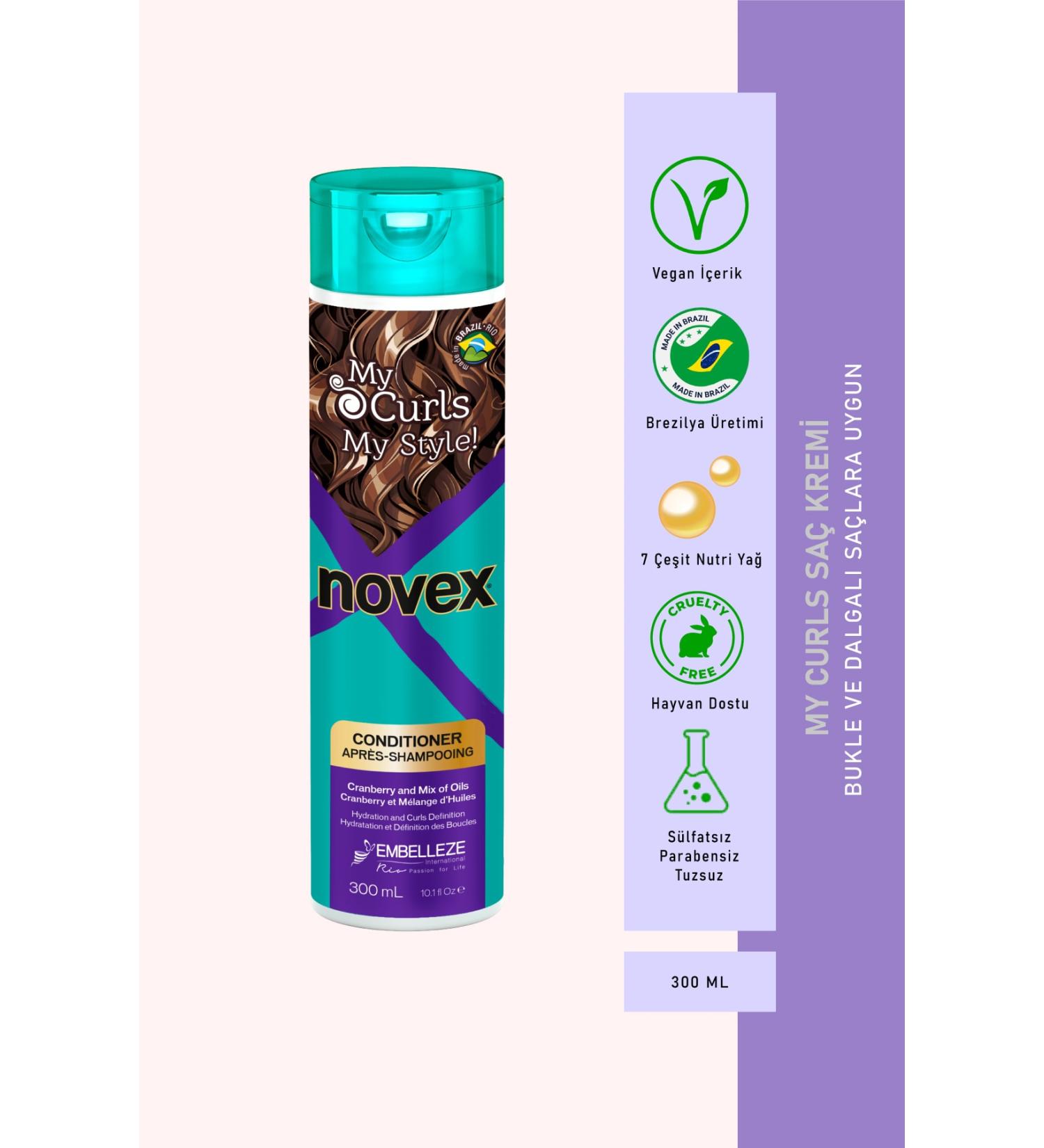 NOVEX My Curls - Curl Defining Hair Conditioner with 7 Types of Nutri Oils and Cranberry 300ml - Buy Online on GoSupps.com