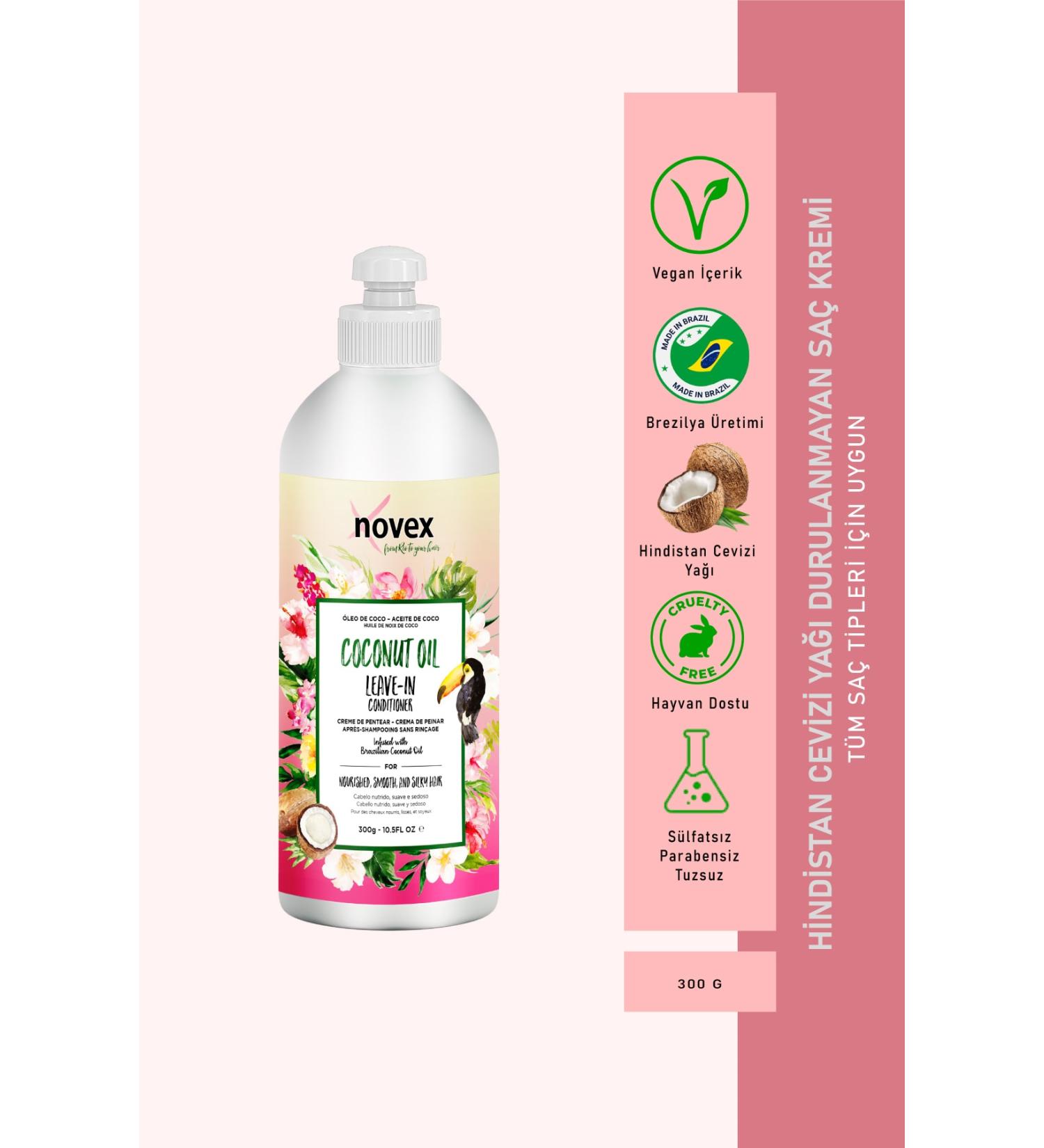 NOVEX Coconut Oil - Nourishing and Anti-Breakage Repairing Leave-In Conditioner 300g - Buy Online on GoSupps.com