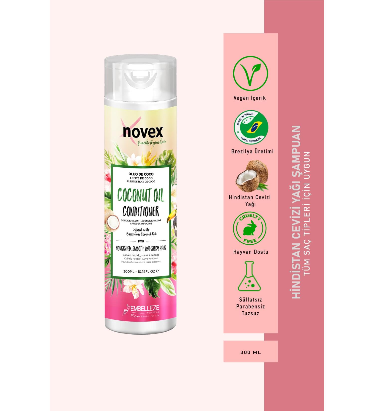 NOVEX Coconut Oil - Nourishing and Anti-Breakage Repairing Coconut Oil Hair Conditioner 300ml - Buy Online on GoSupps.com