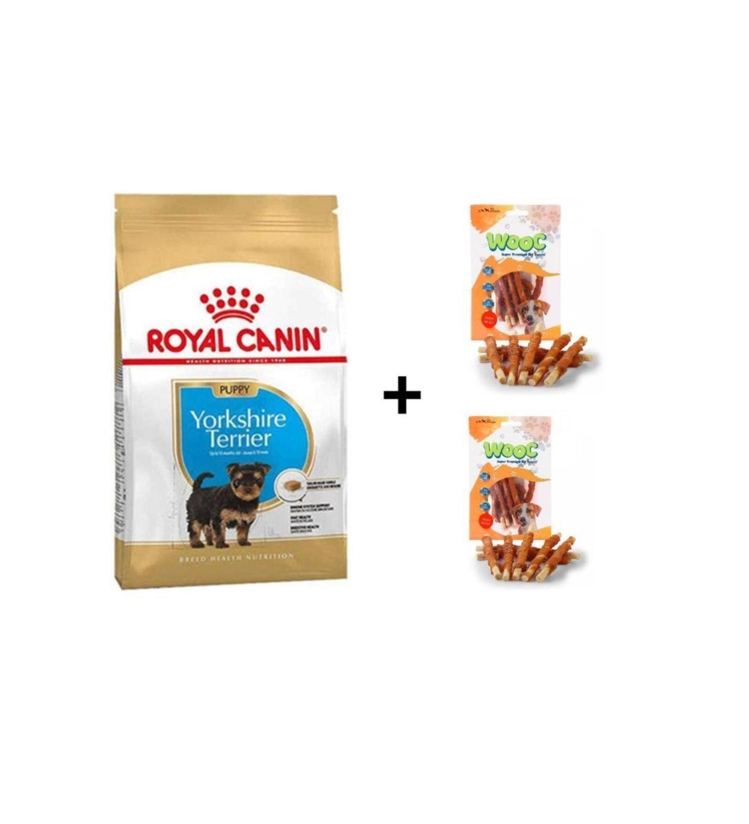 Royal Canin Yorkshire Terrier Puppy Food 1.5 kg + 2 Wooc Reward 80 Gr