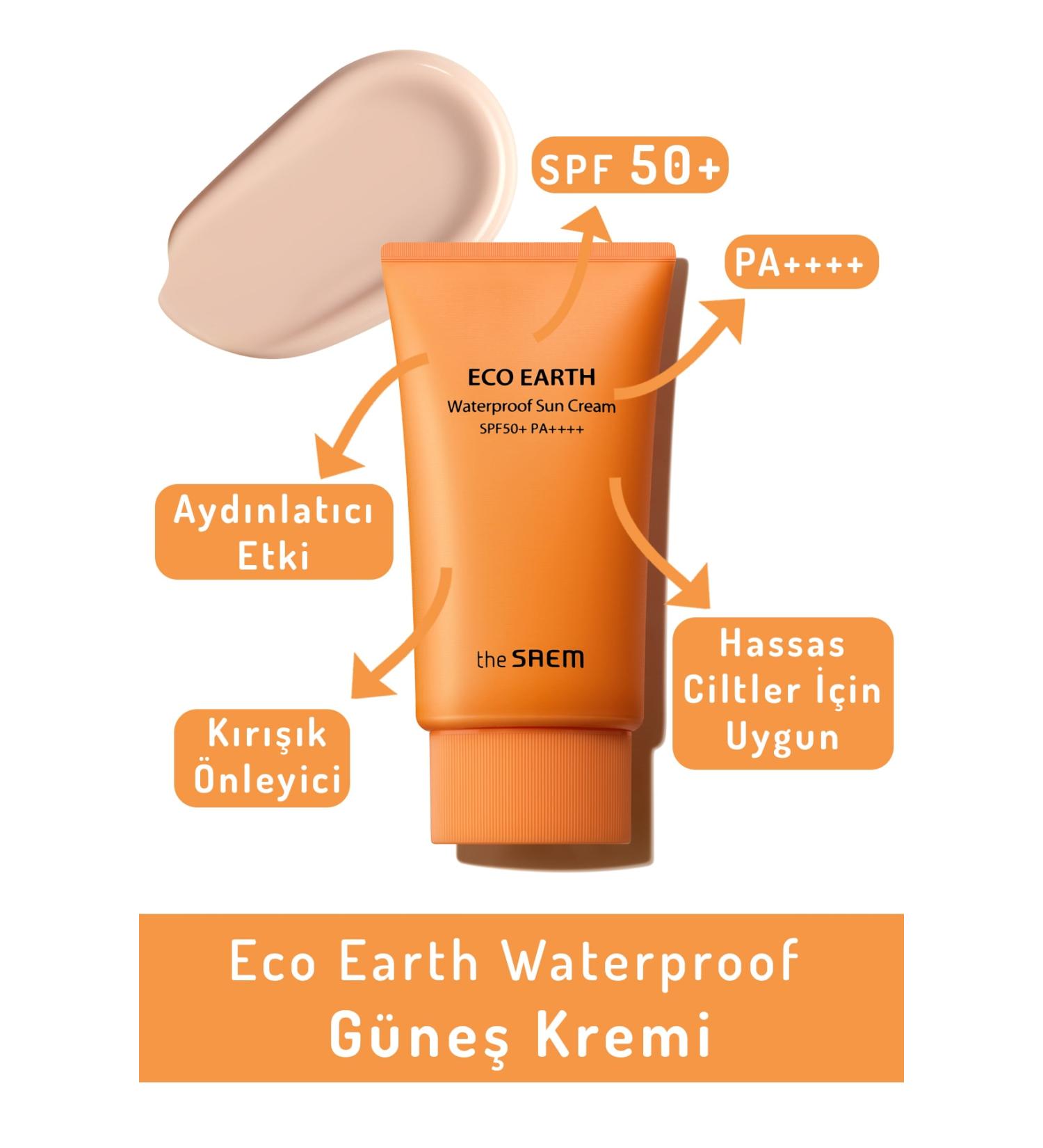 The Saem Waterproof Sunscreen 50 gr - Eco Earth Waterproof Sun Cream Spf 50 And Pa - Buy Online on GoSupps.com